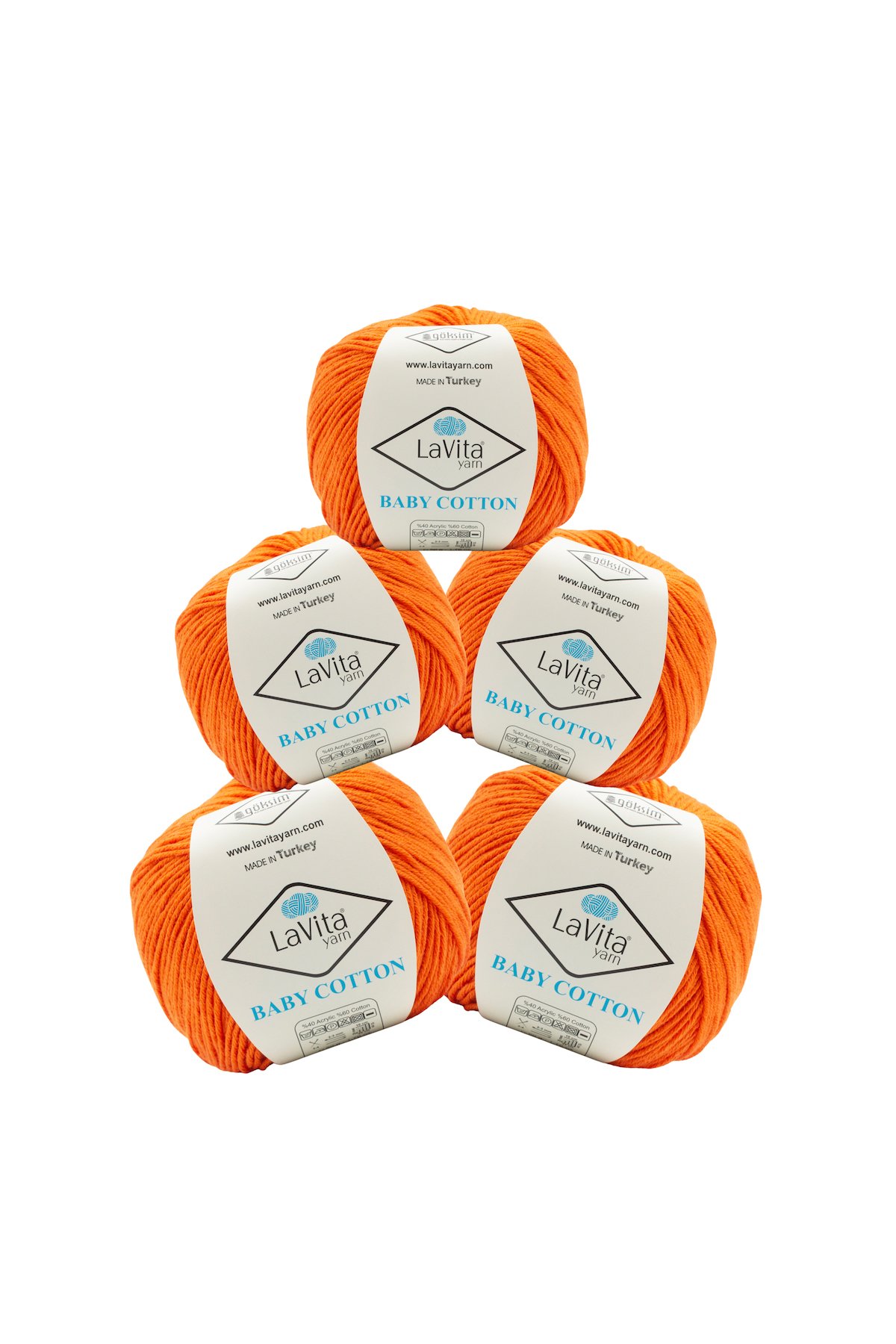 Baby Cotton Amigurumi Ve El Örgü İpi %40 Akrilik %60 Cotton 250gr 5 ADET (2318 TURUNCU)
