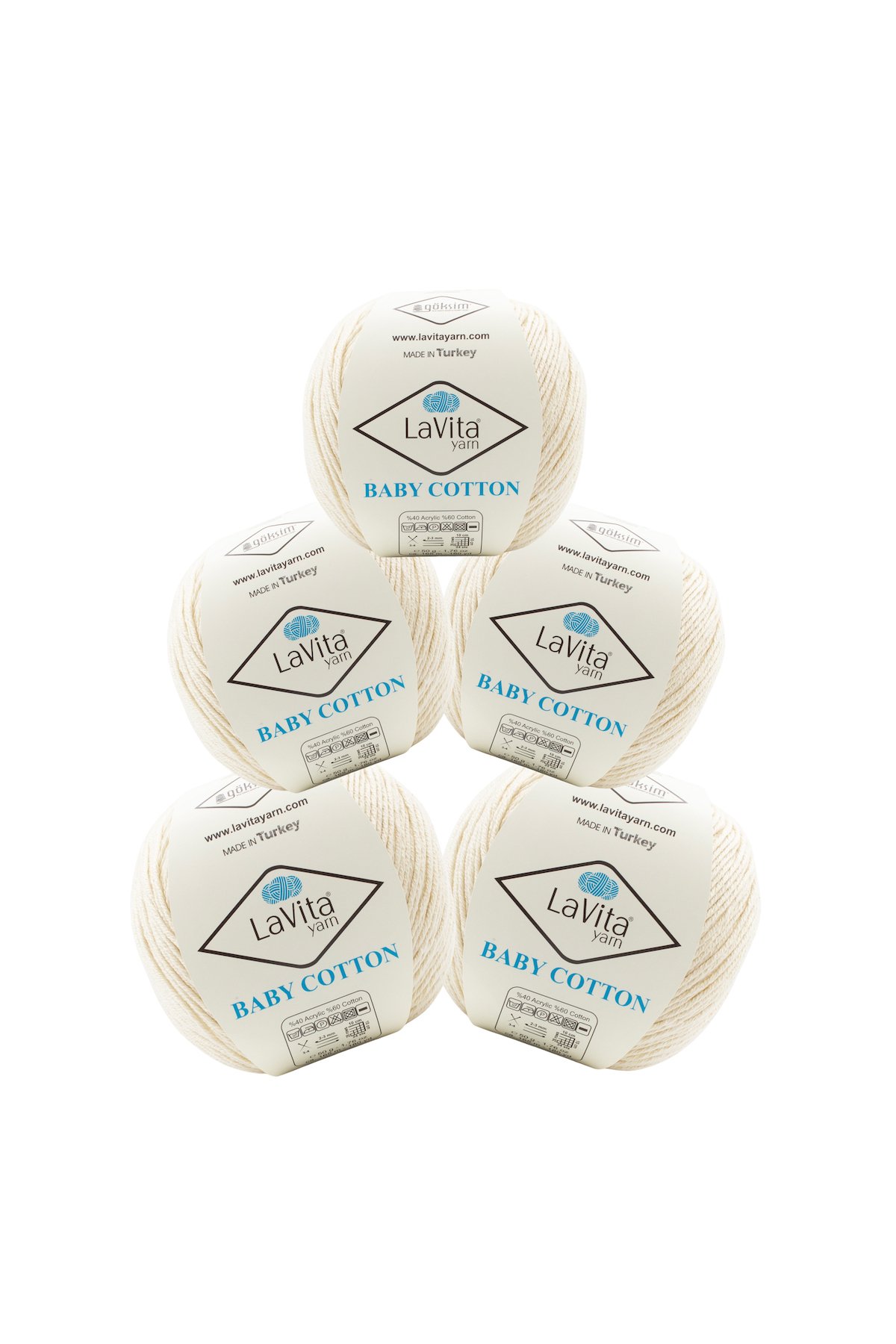 Baby Cotton Amigurumi Ve El Örgü İpi %40 Akrilik %60 Cotton 250gr 5 ADET (1021 KEMİK)