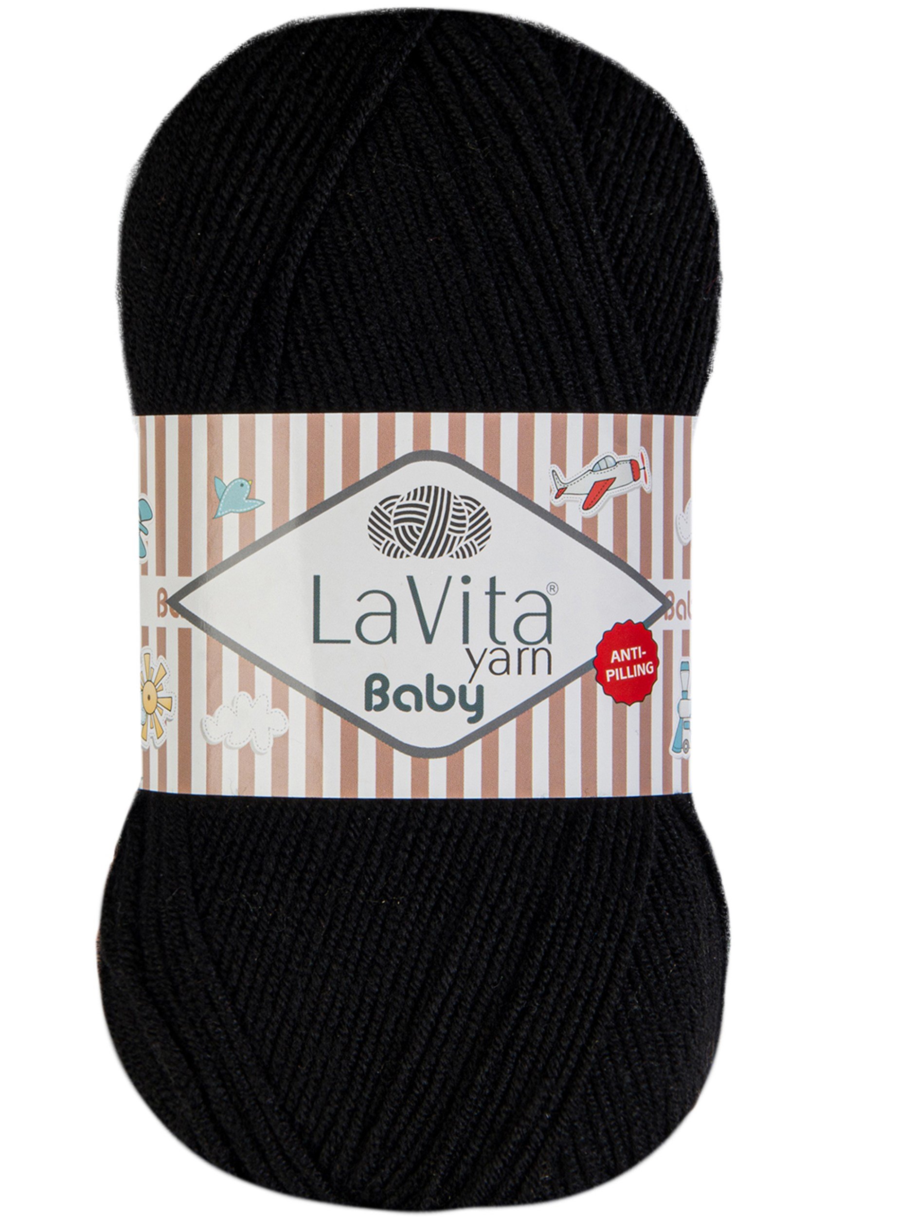 Baby El Örgü İpi %100 Akrilik Anti-Pilling 100gr (6500 SİYAH)