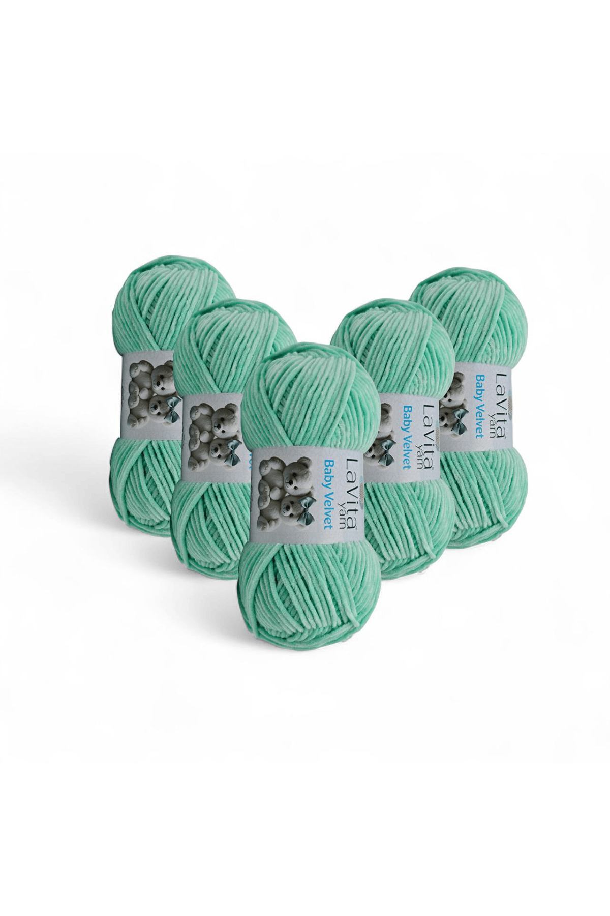 Baby Velvet Kadife El Örgü İpi %100 Polyester 500gr 5 Adet (8207 Koyu Mi̇nt)