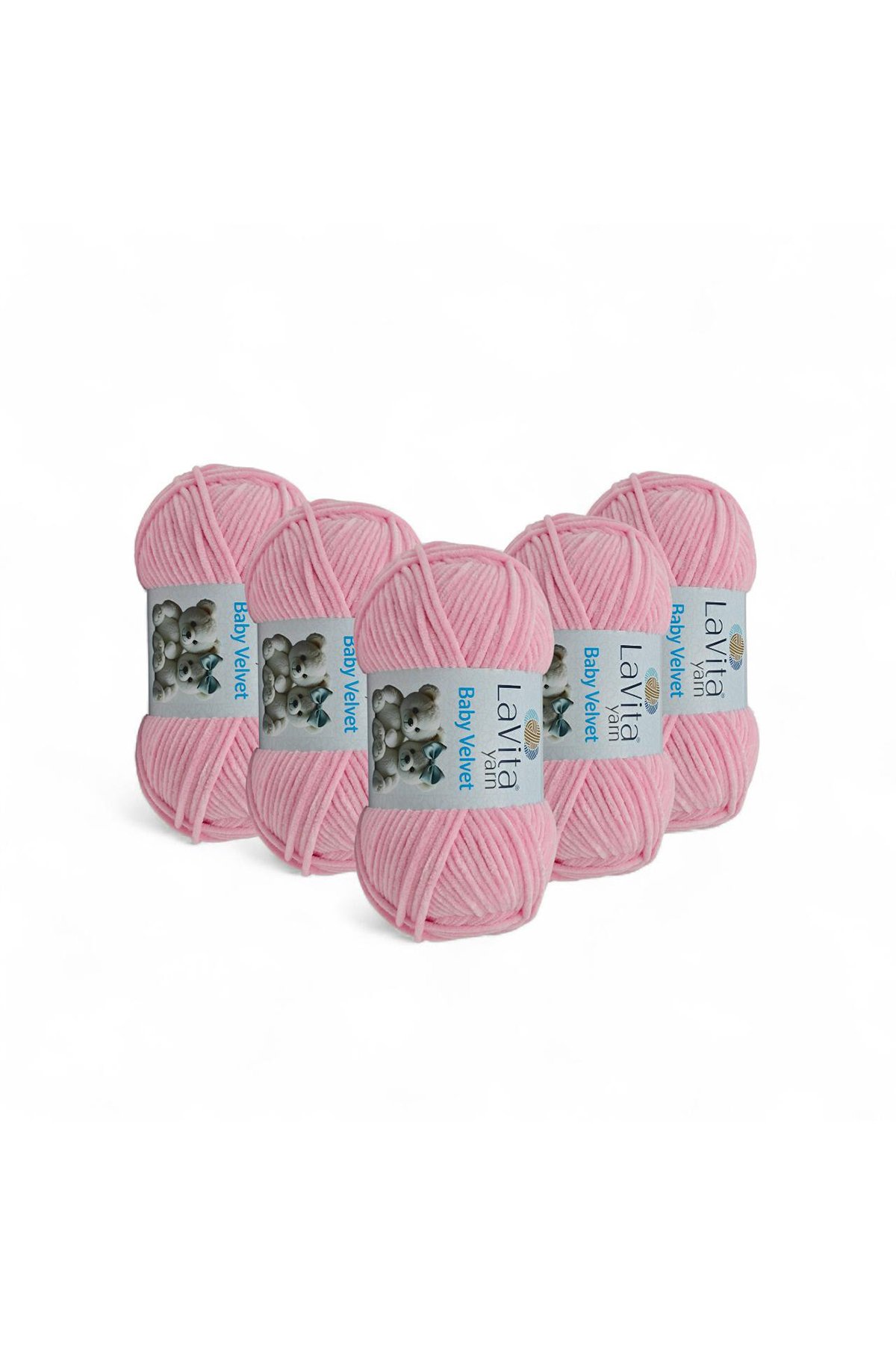 Baby Velvet Kadife El Örgü İpi %100 Polyester 500gr 5 ADET (4007 BEBE PEMBE)