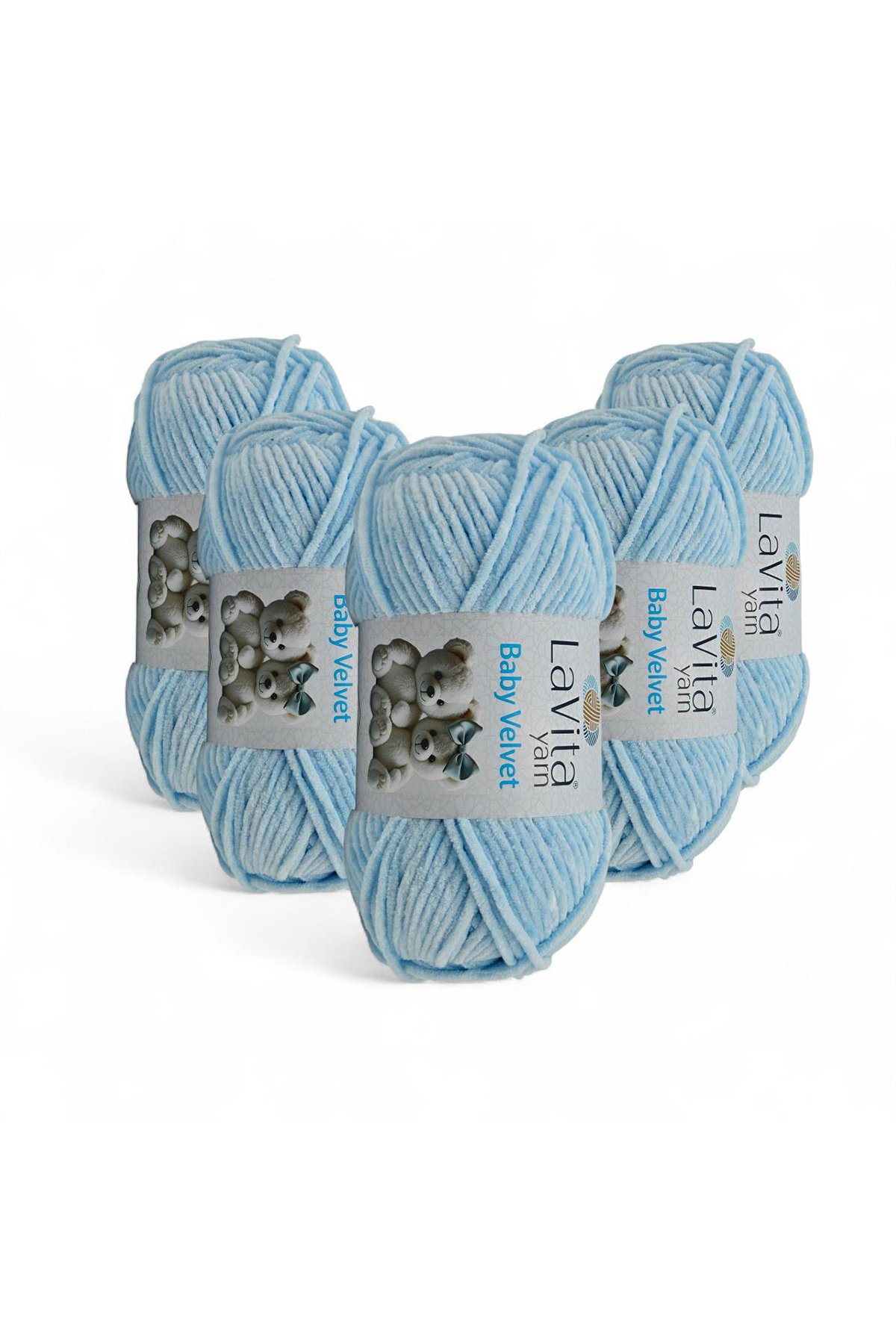 Baby Velvet Kadife El Örgü İpi %100 Polyester 500gr 5 ADET (5010 MAVİ)