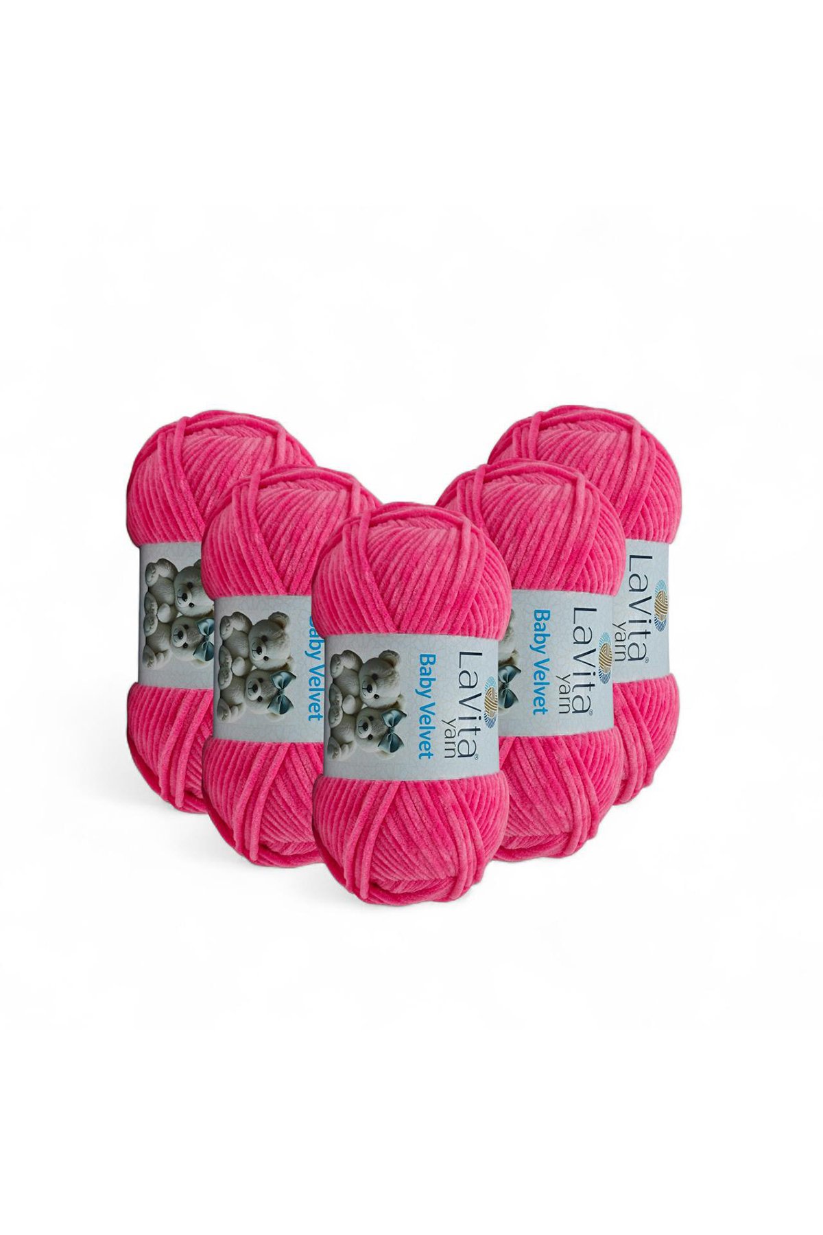 Baby Velvet Kadife El Örgü İpi %100 Polyester 500gr 5 ADET (4148 PEMBE)
