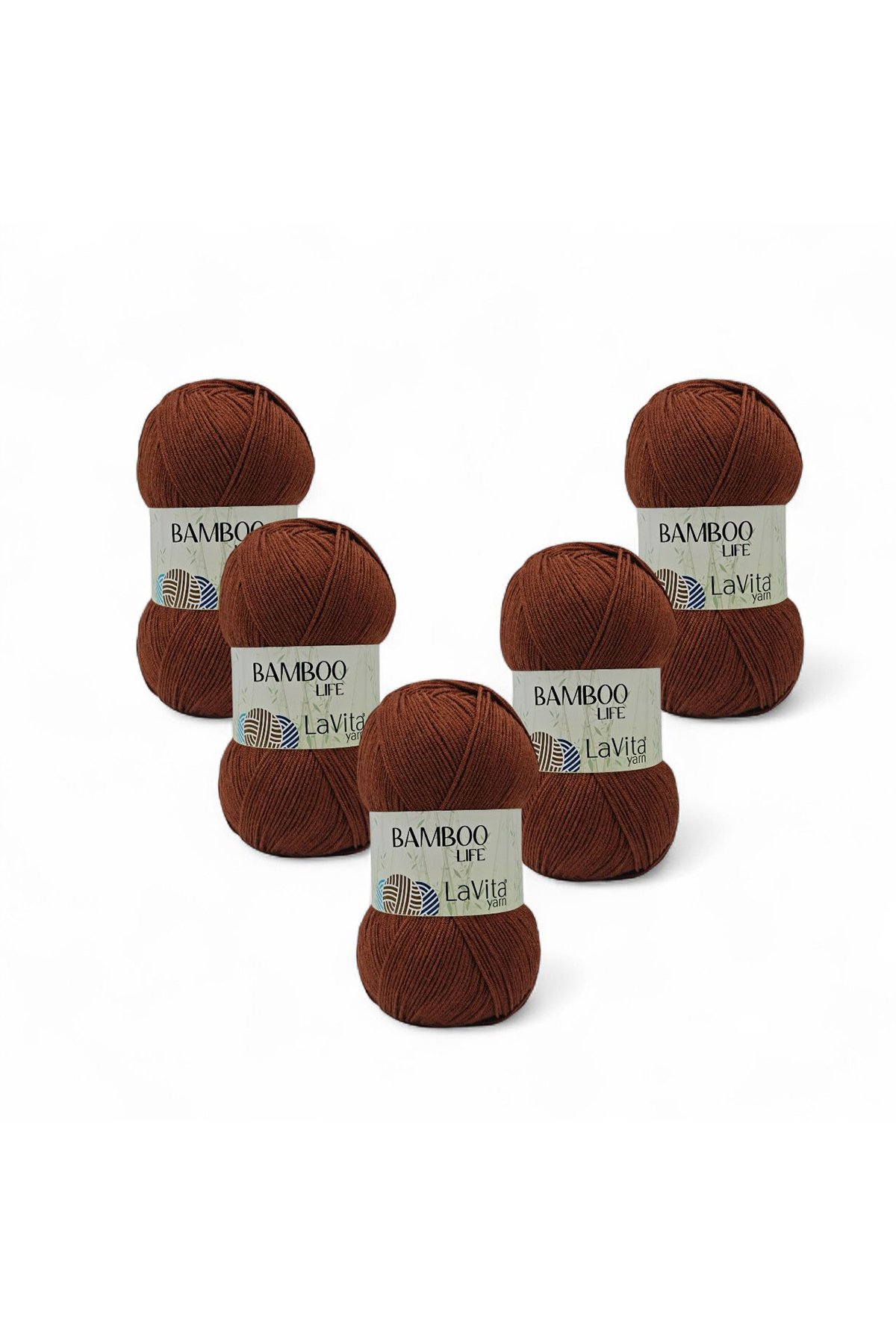 Bamboo Life El Örgü Ipi %50 Bambu %50 Akrilik 500gr 5 Adet (7230 KAHVE)