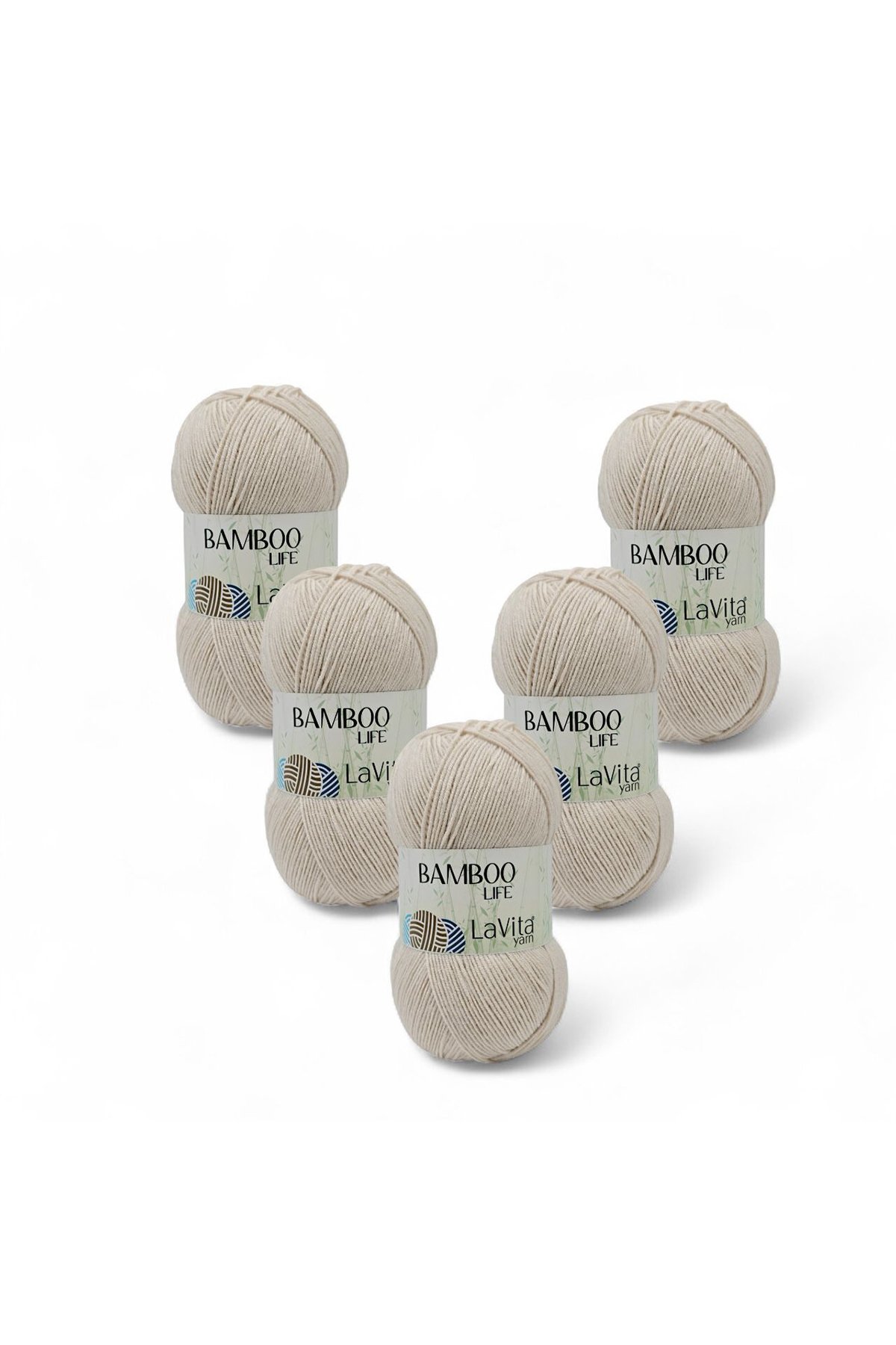 Bamboo Life El Örgü Ipi %50 Bambu %50 Akrilik 500gr 5 Adet (1066 KREM)