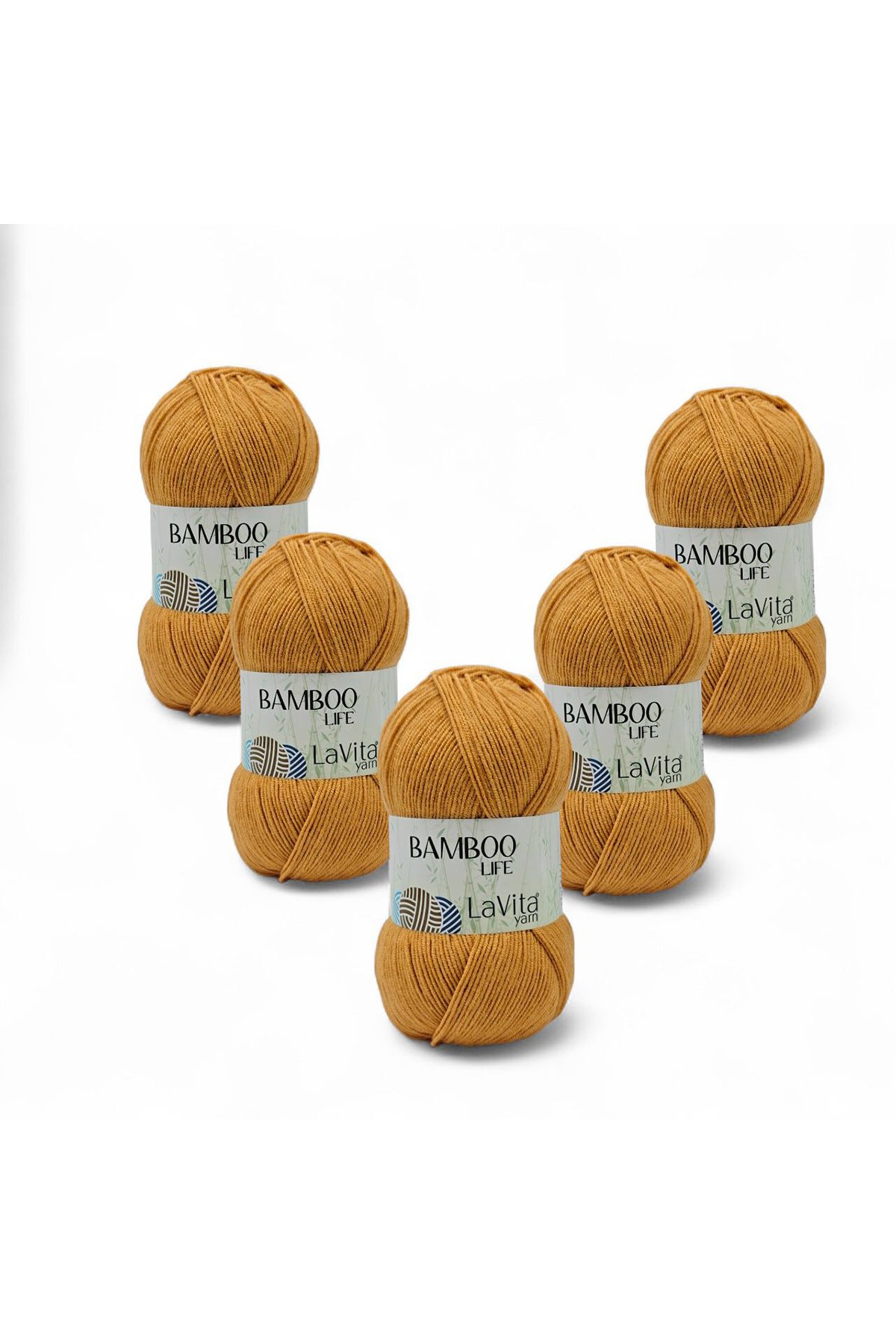 Bamboo Life El Örgü İpi %50 Bambu %50 Akrilik 500gr 5 ADET (2034 HARDAL)