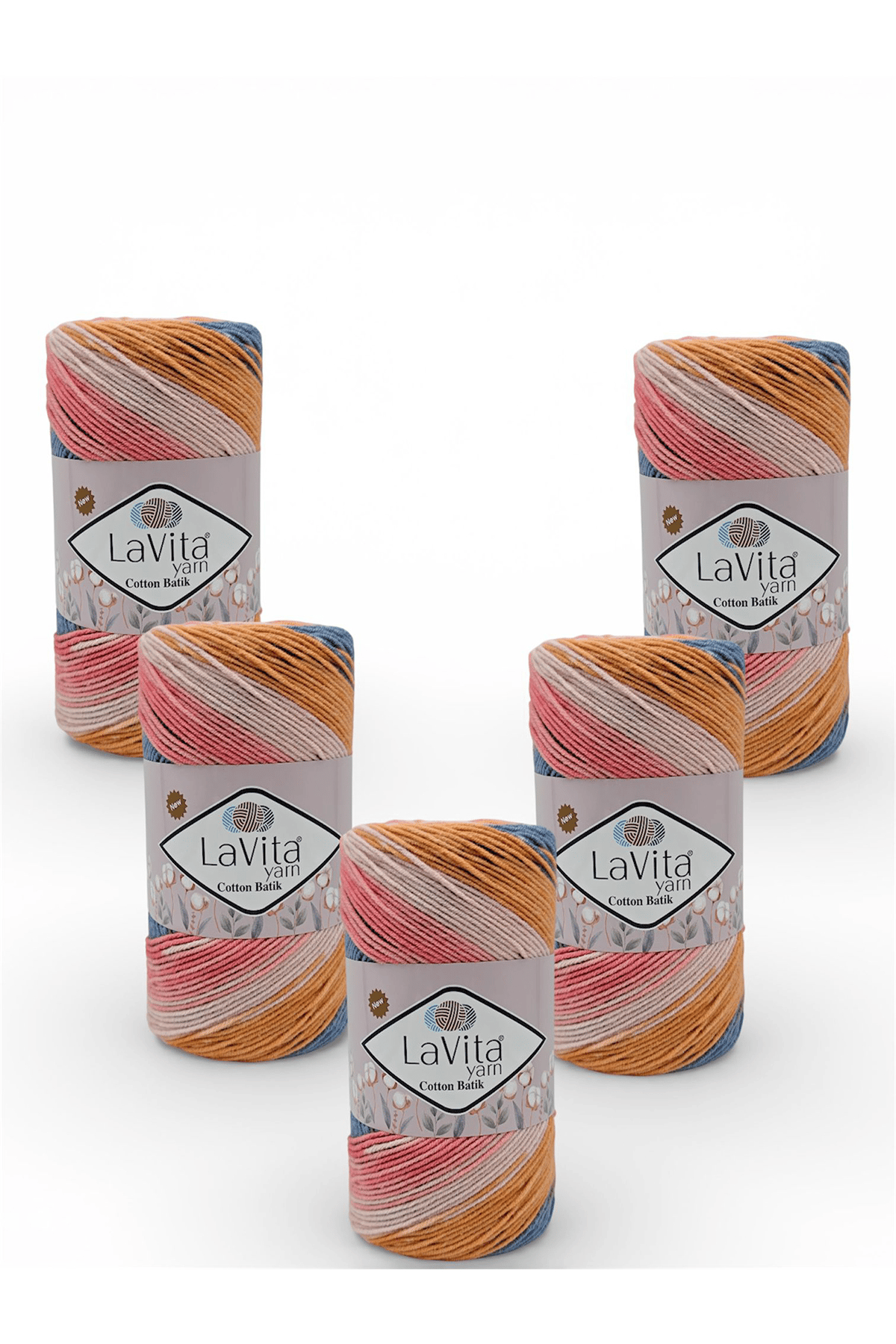 Cotton Batik El Örgü İpi %60 Pamuk %40 Akrilik 500gr 5 ADET (CB23 ŞAKAYIK)