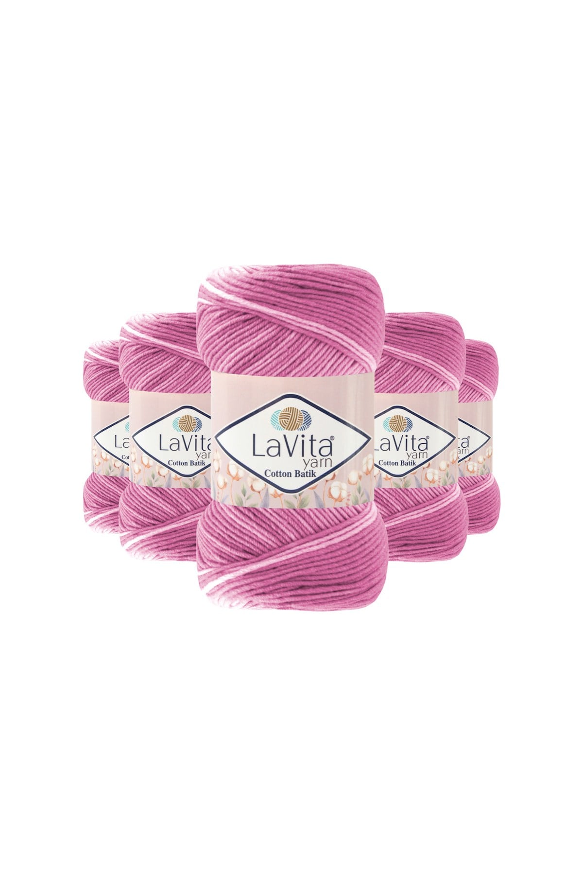 Cotton Batik El Örgü İpi %60 Pamuk %40 Akrilik 500gr 5 ADET (CB18 YASEMİN)