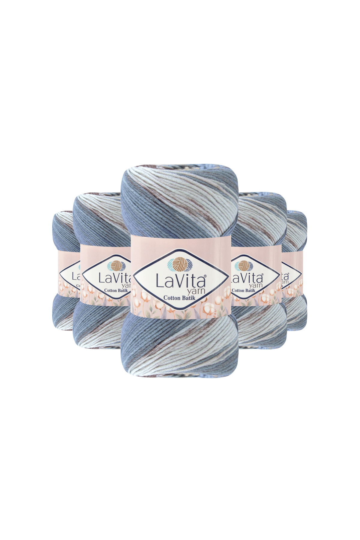 Cotton Batik El Örgü İpi %60 Pamuk %40 Akrilik 500gr 5 ADET (CB14 SARDUNYA)