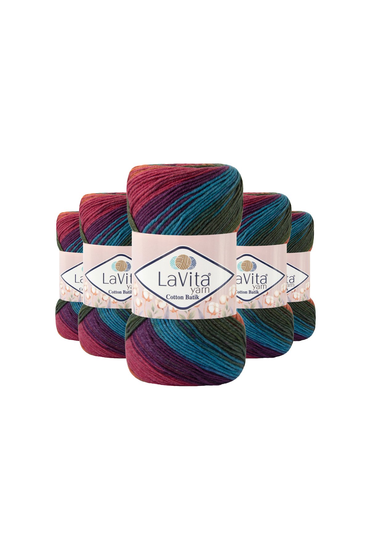 Cotton Batik El Örgü İpi %60 Pamuk %40 Akrilik 500gr 5 ADET (CB17 FULYA)