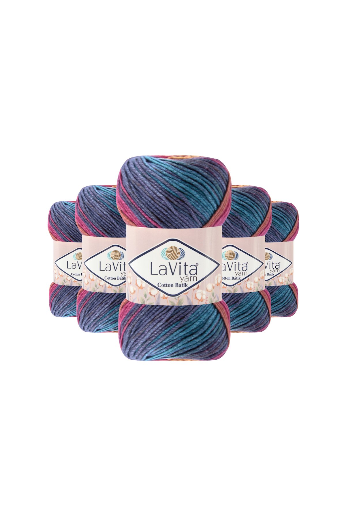 Cotton Batik El Örgü İpi %60 Pamuk %40 Akrilik 500gr 5 ADET (CB01 SÜMBÜL)