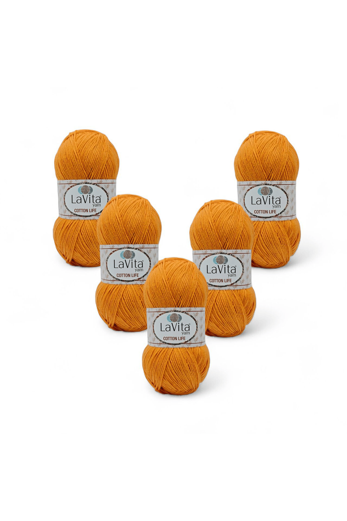 Cotton Life El Örgü İpi %50 Pamuk %50 Akrilik 500gr 5 ADET (2033 PORTAKAL)