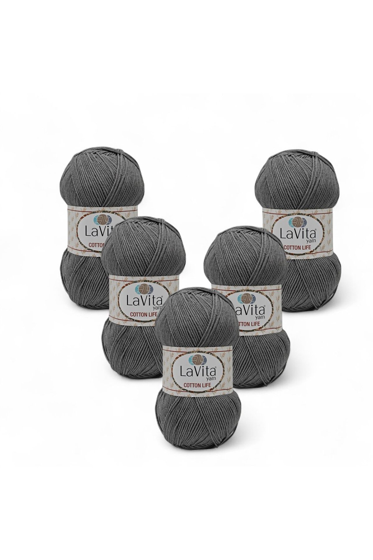 Cotton Life El Örgü İpi %50 Pamuk %50 Akrilik 500gr 5 ADET (6042 FÜME)