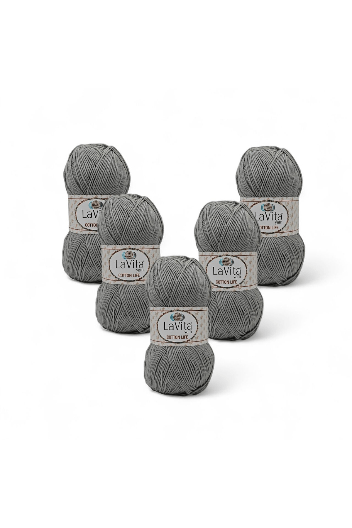 Cotton Life El Örgü İpi %50 Pamuk %50 Akrilik 500gr 5 ADET (6041 GRİ)