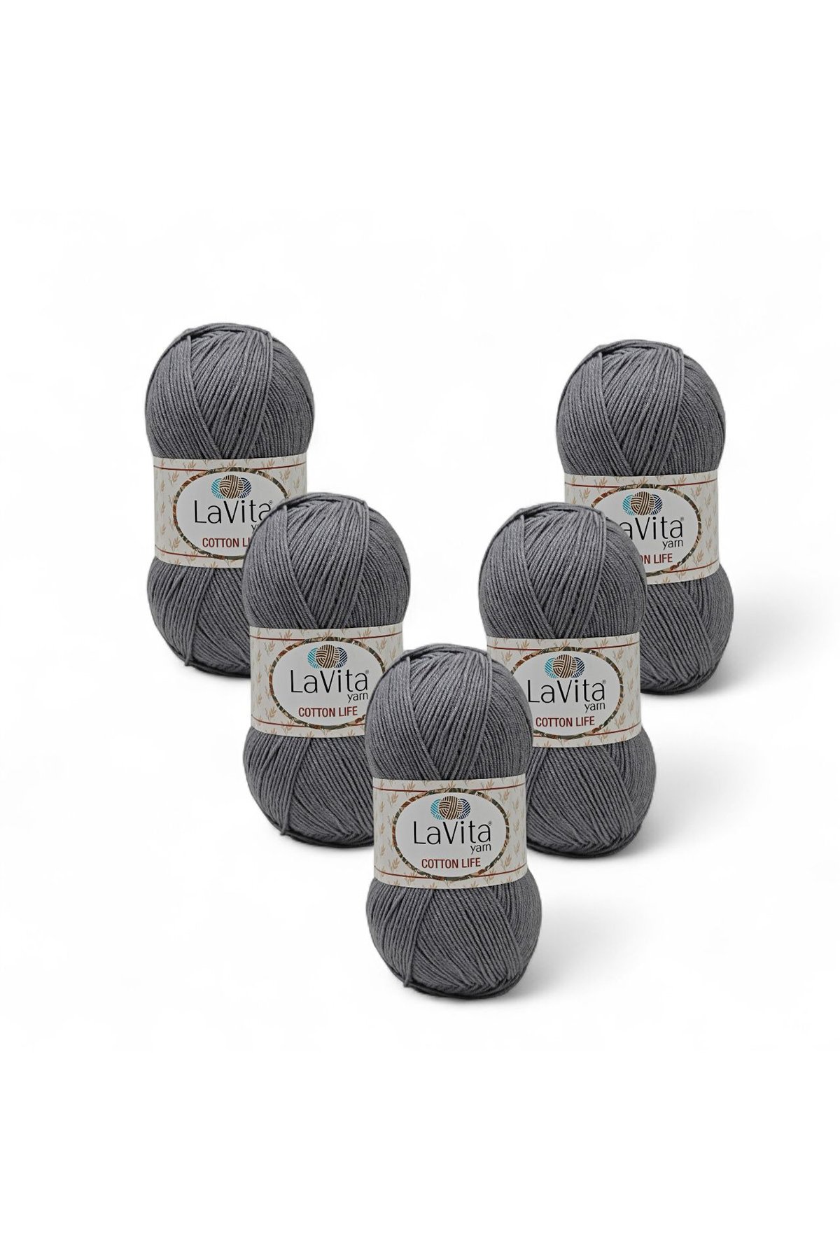 Cotton Life El Örgü İpi %50 Pamuk %50 Akrilik 500gr 5 ADET (6043 KURŞUN GRİ)
