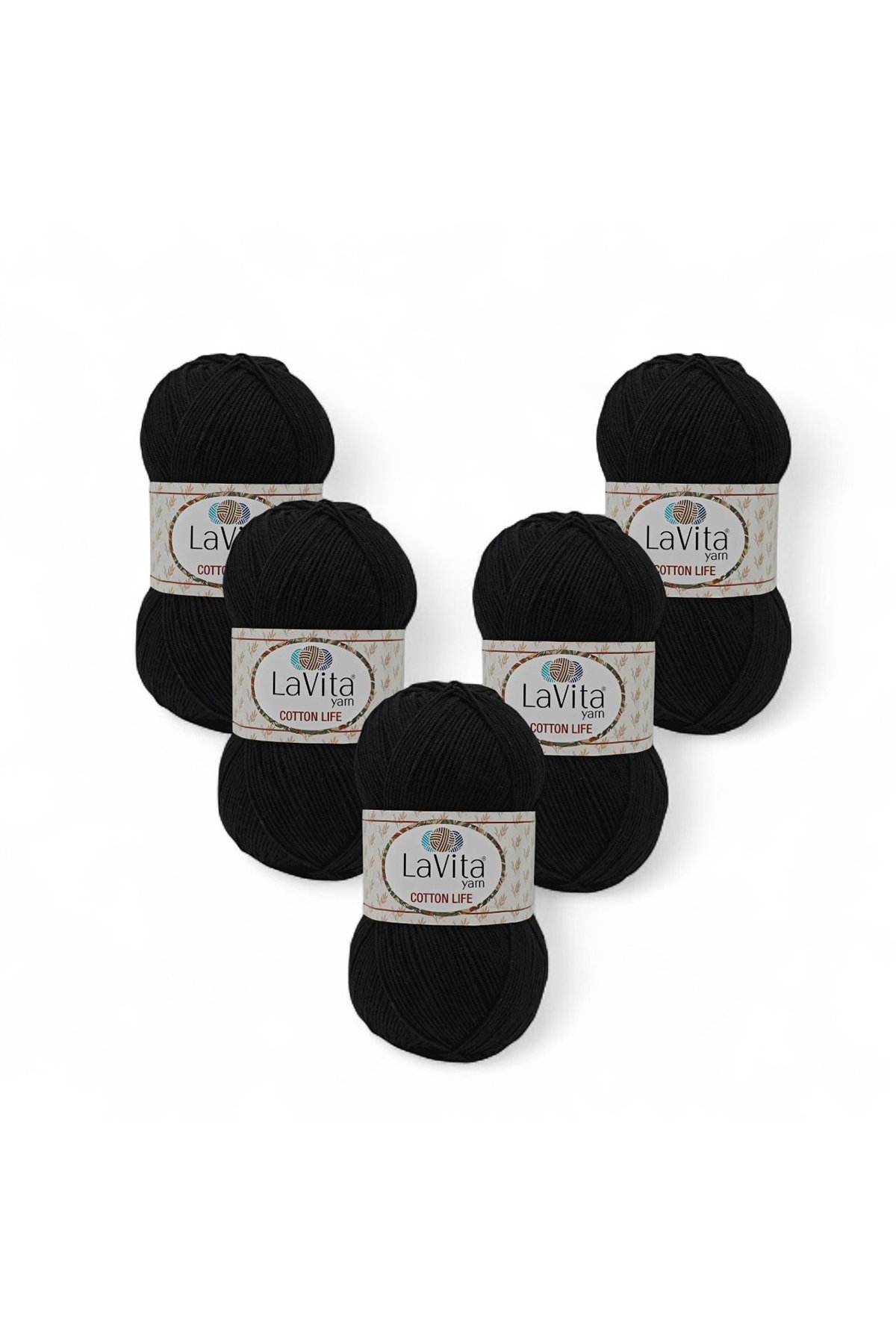 Cotton Life El Örgü İpi %50 Pamuk %50 Akrilik 500gr 5 ADET (6500 SİYAH)