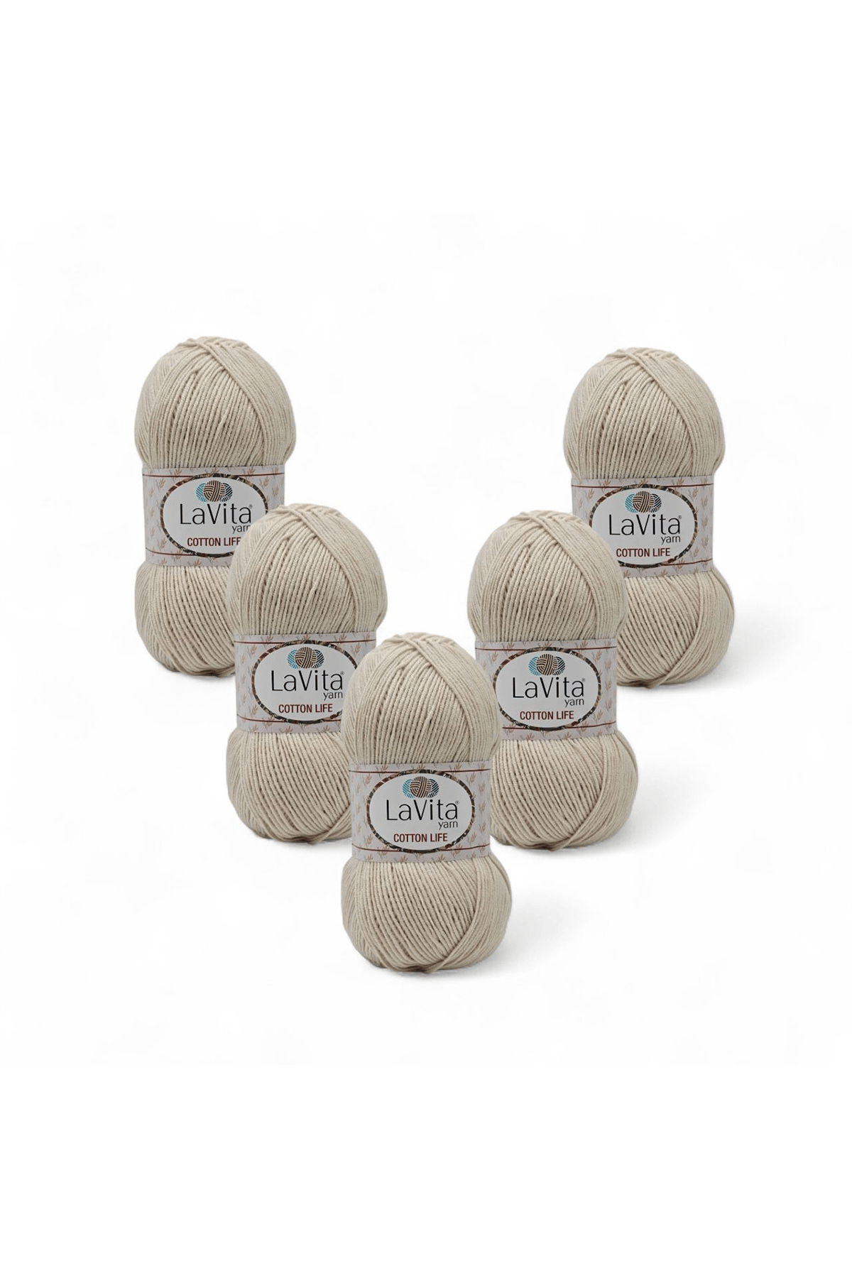 Cotton Life El Örgü İpi %50 Pamuk %50 Akrilik 500gr 5 ADET (1066 KREM)