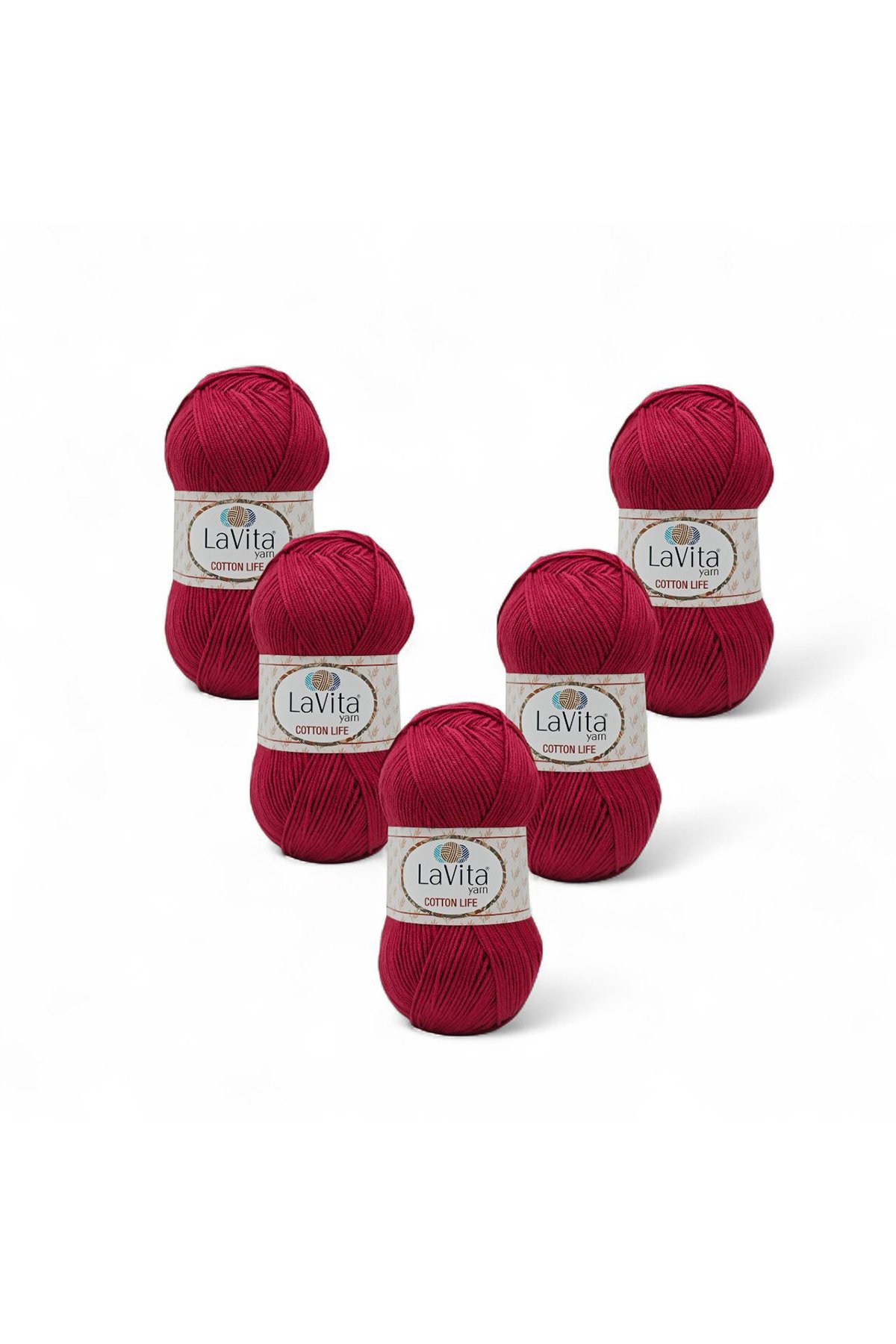 Cotton Life El Örgü İpi %50 Pamuk %50 Akrilik 500gr 5 ADET (3215 VİŞNE)