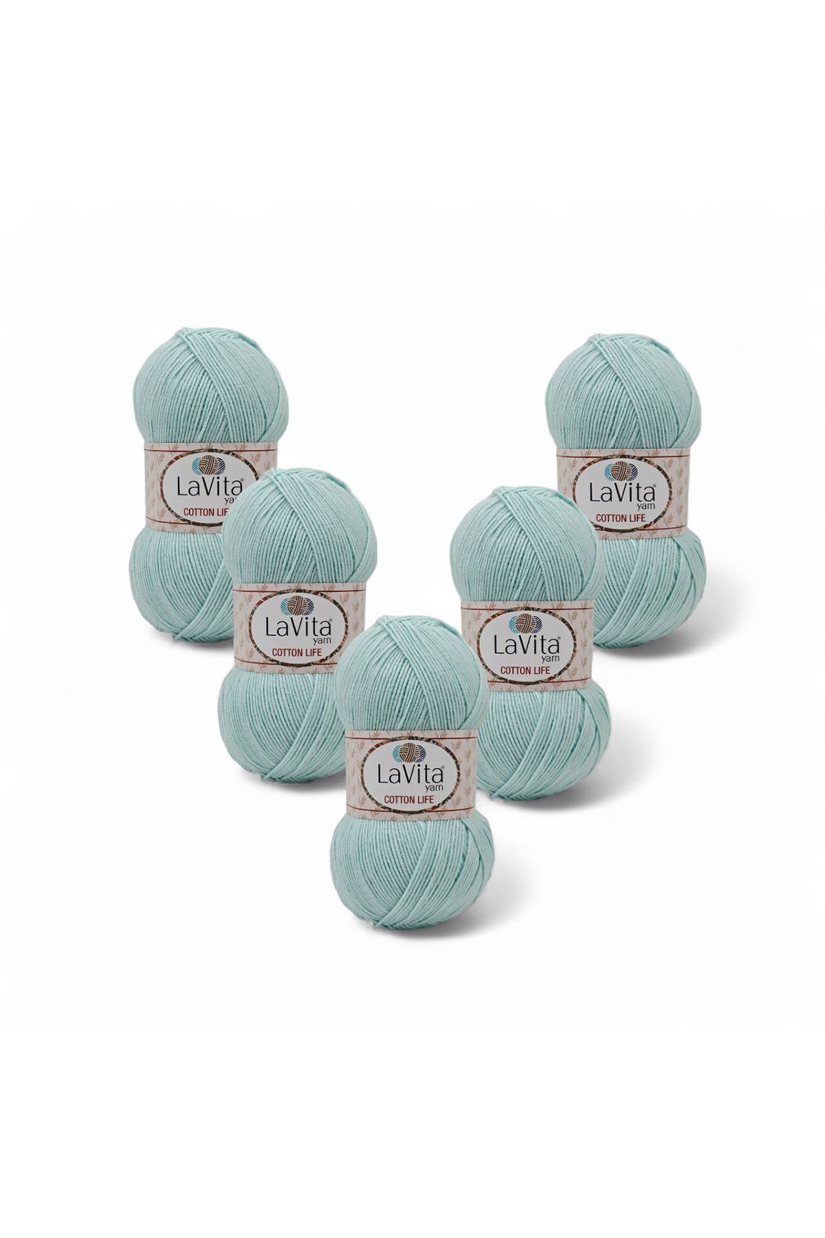 Cotton Life El Örgü İpi %50 Pamuk %50 Akrilik 500gr 5 ADET (5314 AÇIK MİNT)