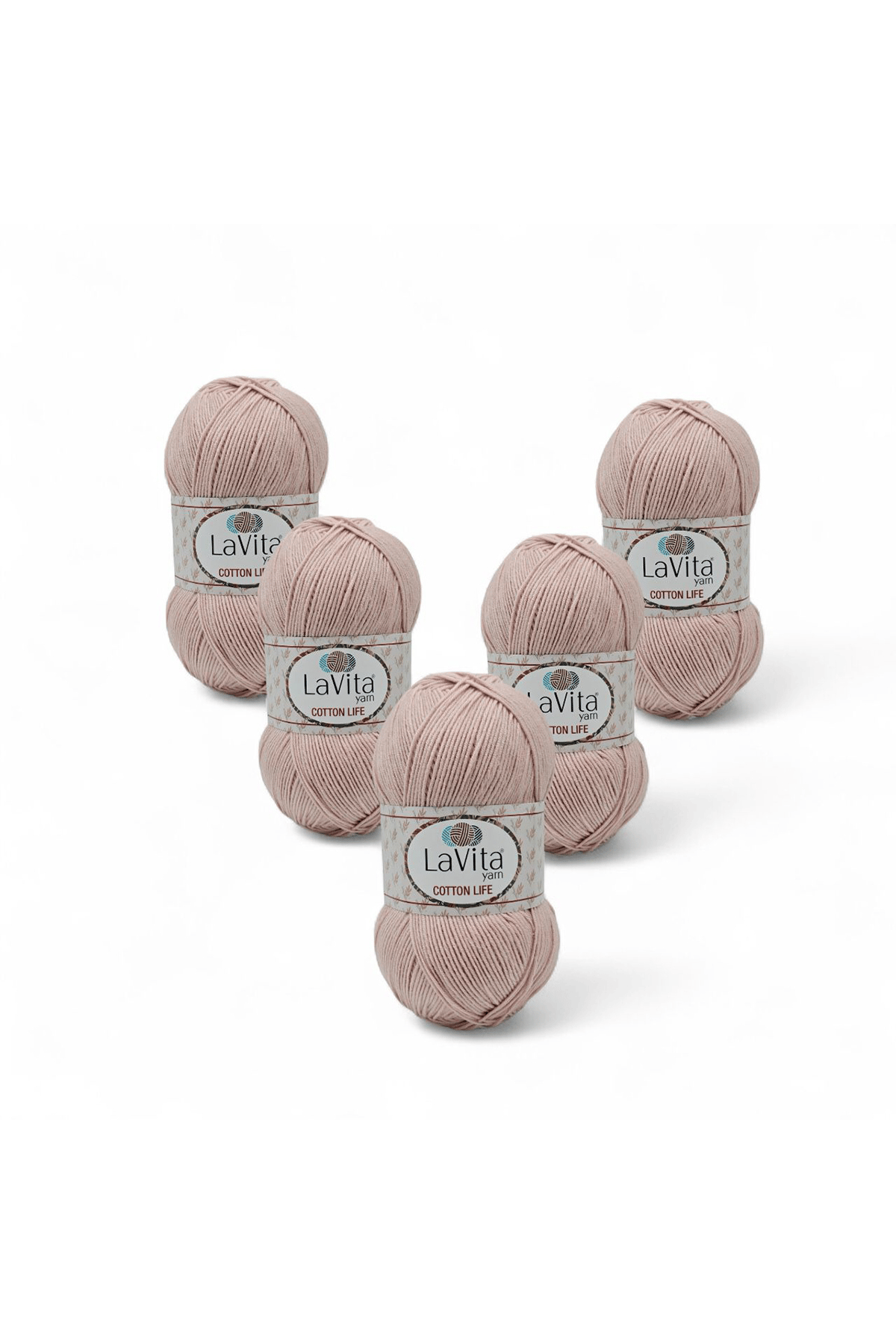 Cotton Life El Örgü İpi %50 Pamuk %50 Akrilik 500gr 5 ADET (4107 PUDRA)
