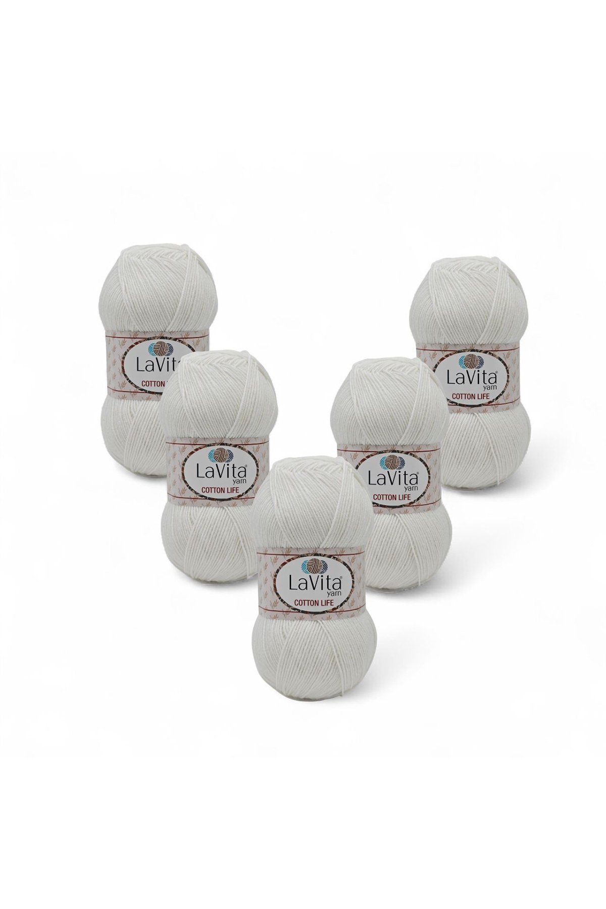 Cotton Life El Örgü İpi %50 Pamuk %50 Akrilik 500gr 5 ADET (1002 OPTİK)