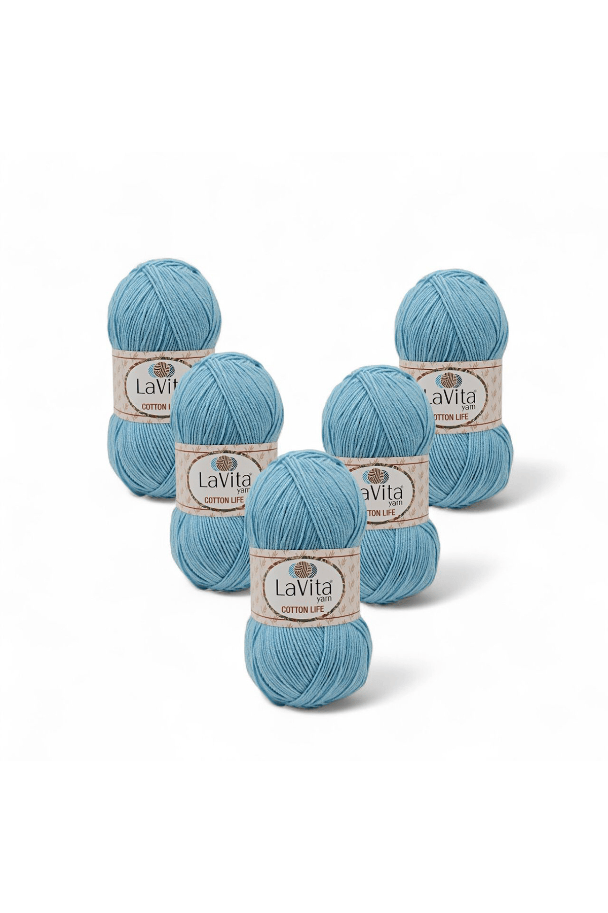 Cotton Life El Örgü İpi %50 Pamuk %50 Akrilik 500gr 5 ADET (5315 MAVİ)