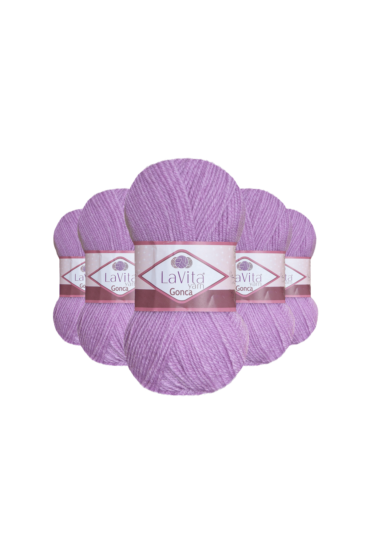 Gonca El Örgü İpi %100 Akrilik 500gr 5 ADET (4116 LAVANTA PEMBE)