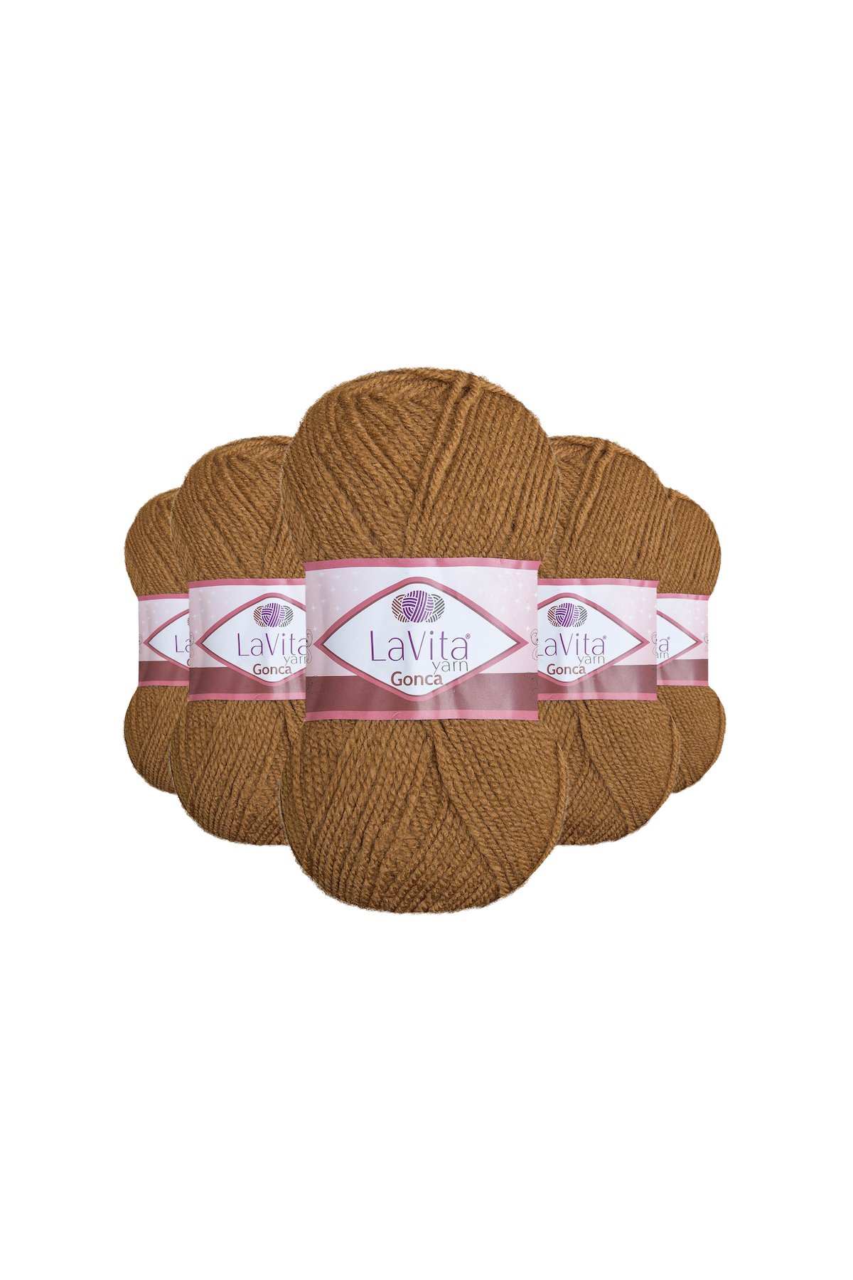 Gonca El Örgü İpi %100 Akrilik 500gr 5 ADET (7211 SÜT KAHVE)