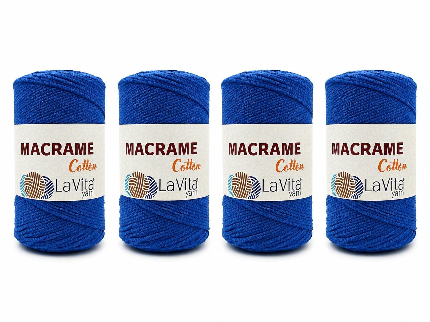 LaVita Macrame Cotton El Örgü İpi %100 Pamuk 1 KİLOGRAM 4 ADET (24 SAKS)
