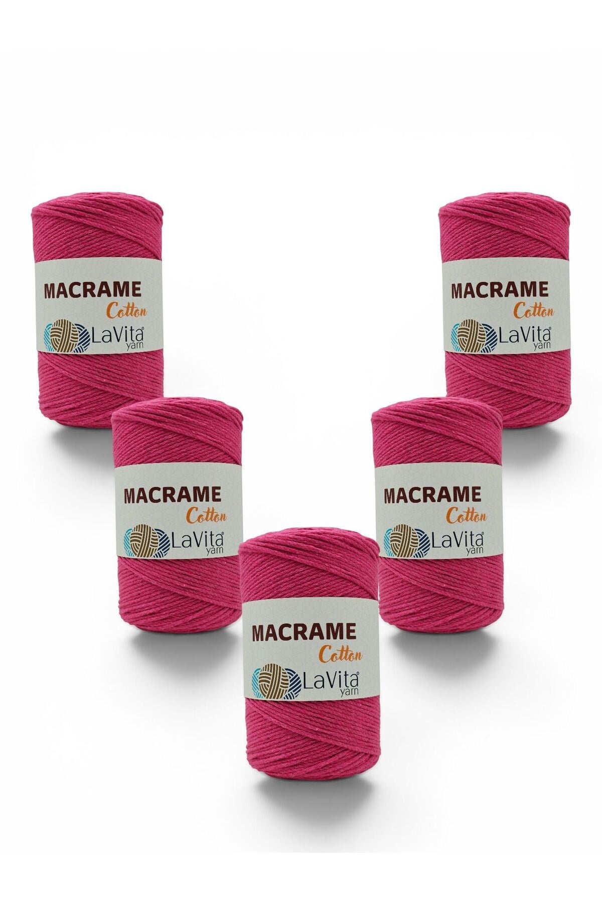 LaVita Macrame Cotton El Örgü İpi %100 Polyester 1 KİLOGRAM 4 ADET (21 FUJYA)