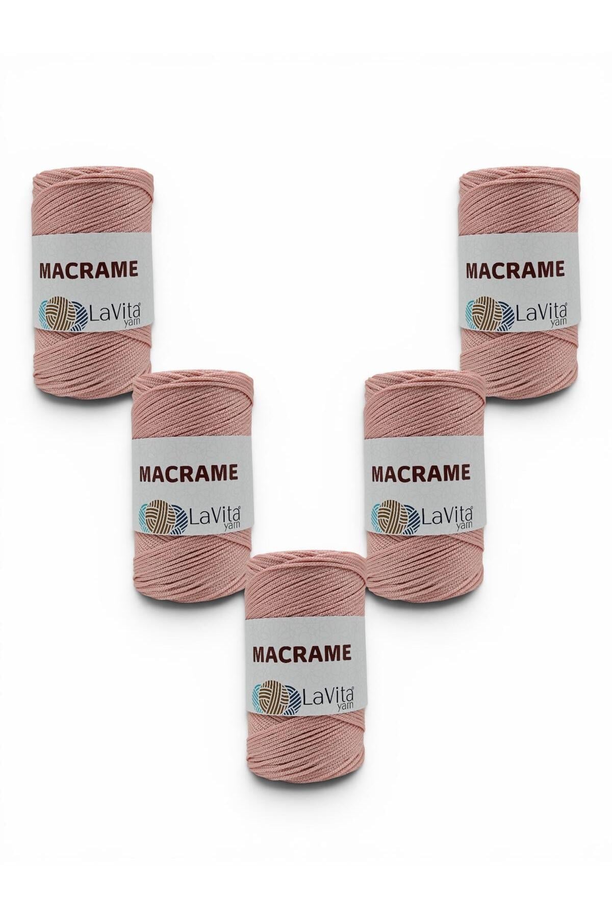 LaVita Macrame El Örgü İpi %100 Polyester 1 KİLOGRAM 5 ADET (72 PUDRA)