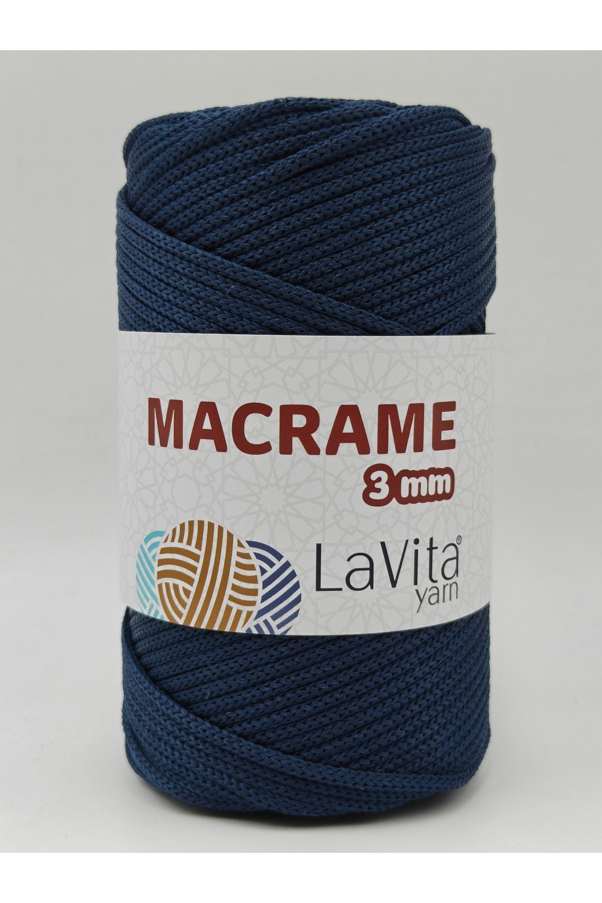 LaVita Macrame El Örgü İpi %100 Polyester 3MM 250gr (370 LACİVERT)