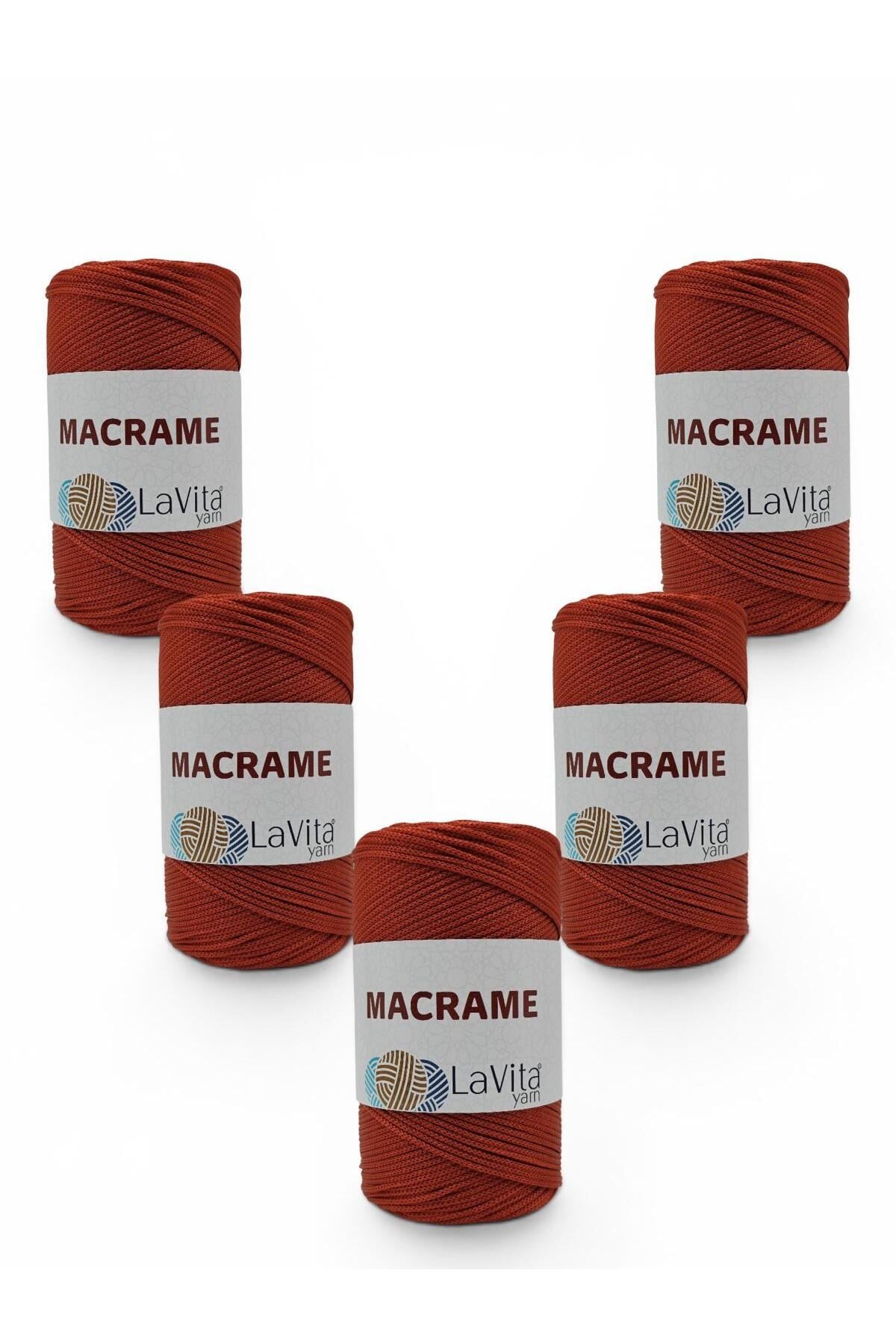 LaVita Macrame El Örgü İpi %100 Polyester 1 KİLOGRAM 5 ADET (118 KİREMİT)