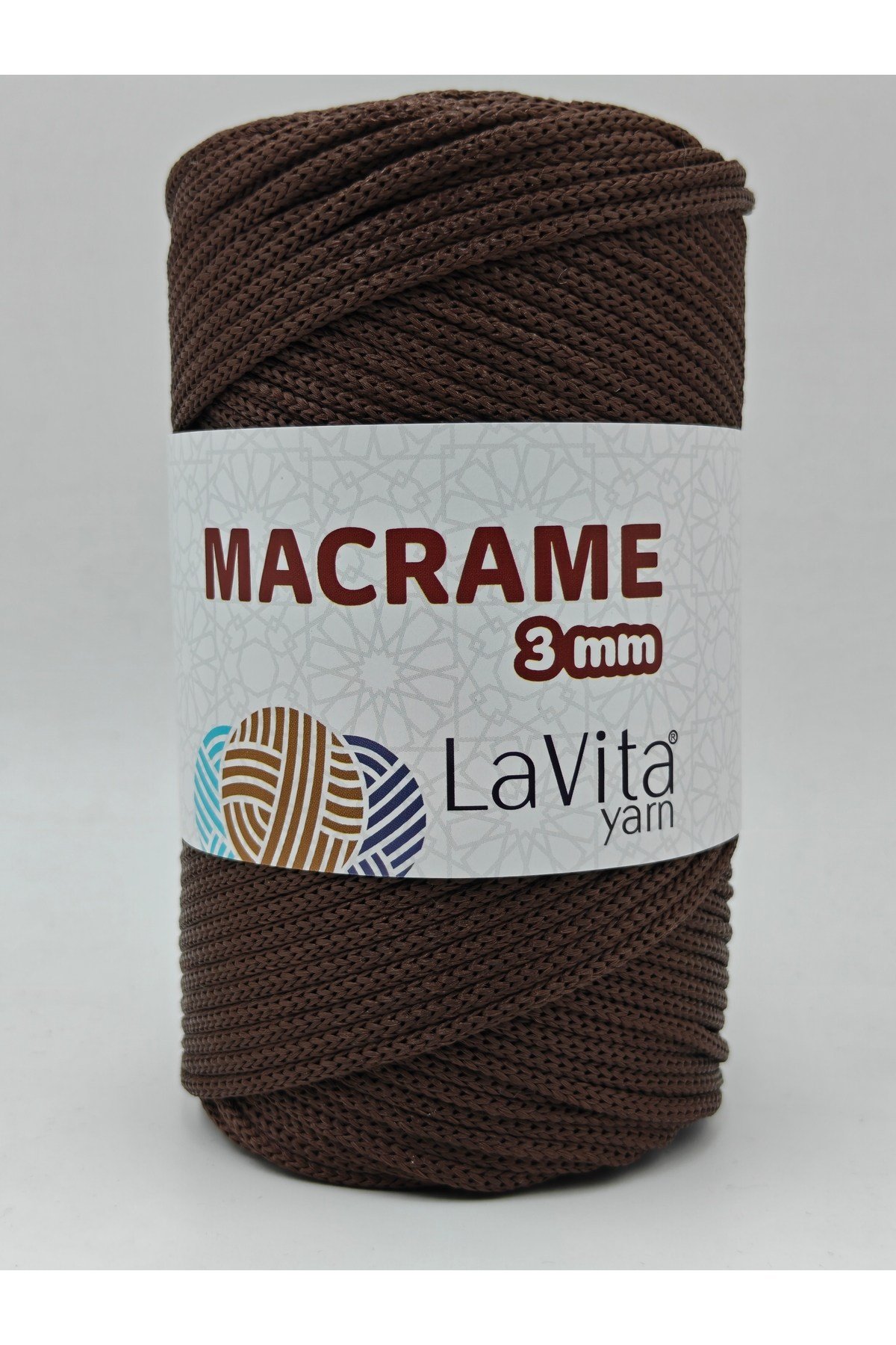 LaVita Macrame El Örgü İpi %100 Polyester 3MM 250gr (2070 KAHVE)