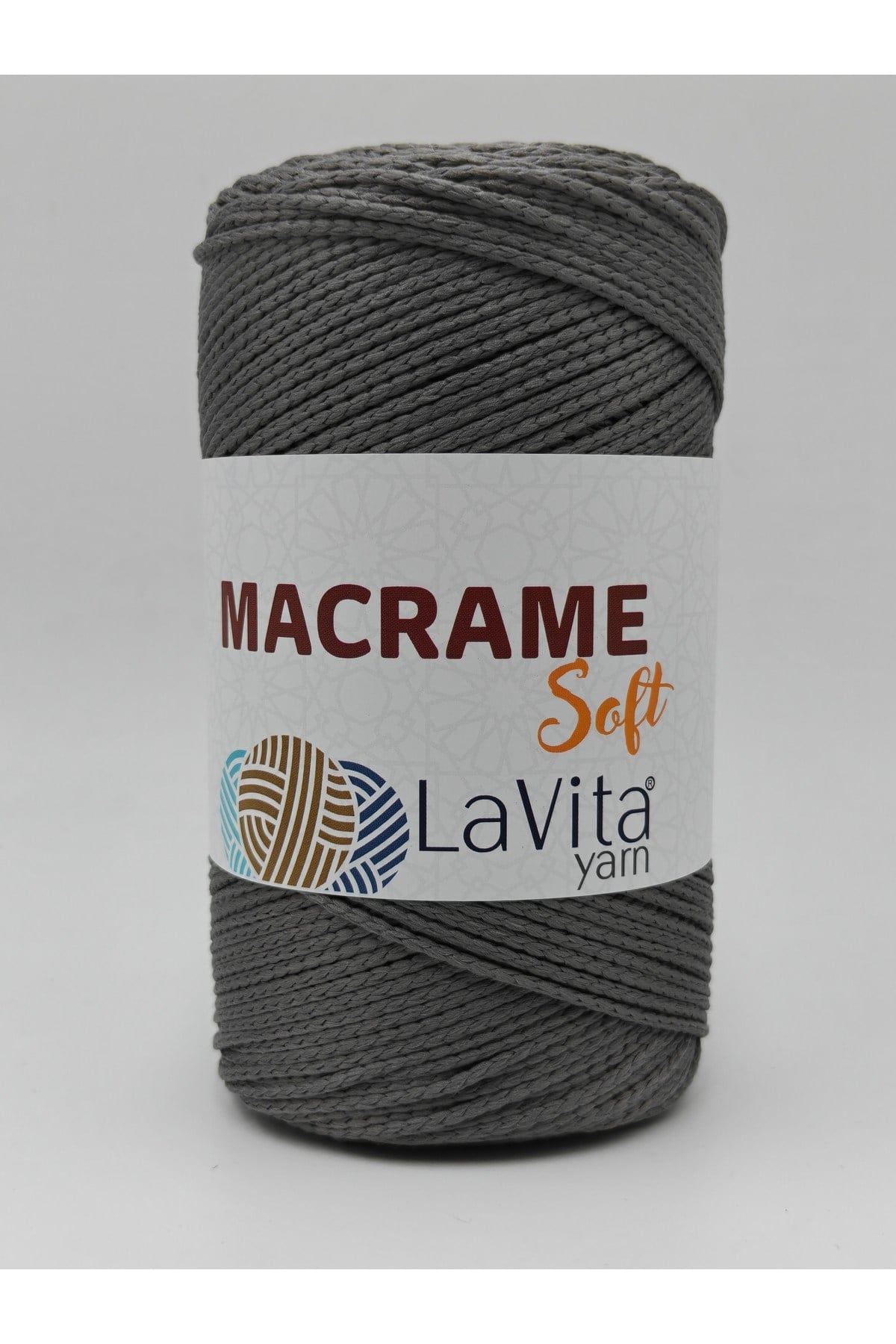 LaVita Macrame Soft El Örgü İpi %100 Polyester 200gr (6039 KOYU GRİ)
