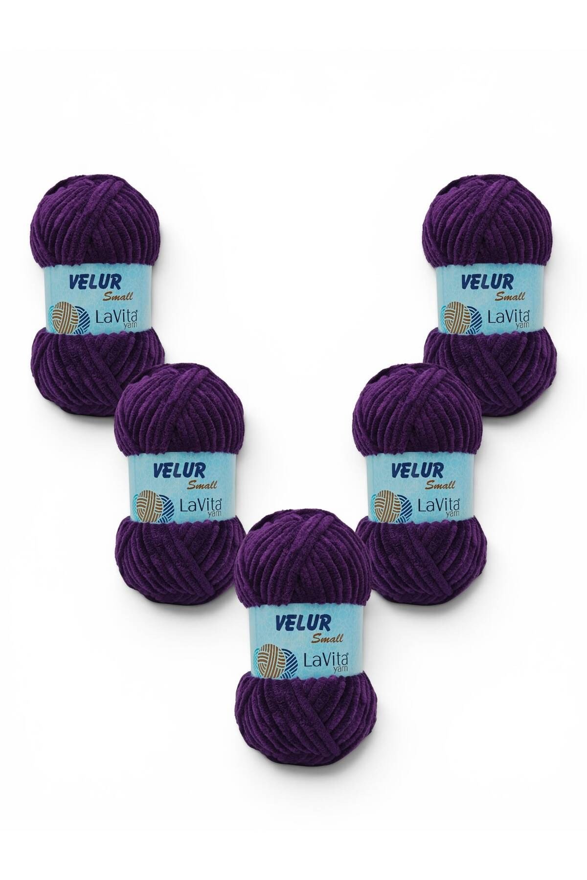 LaVita Velur Small Kadife El Örgü İpi %100 Polyester 250gr 5 ADET (5103 MOR)