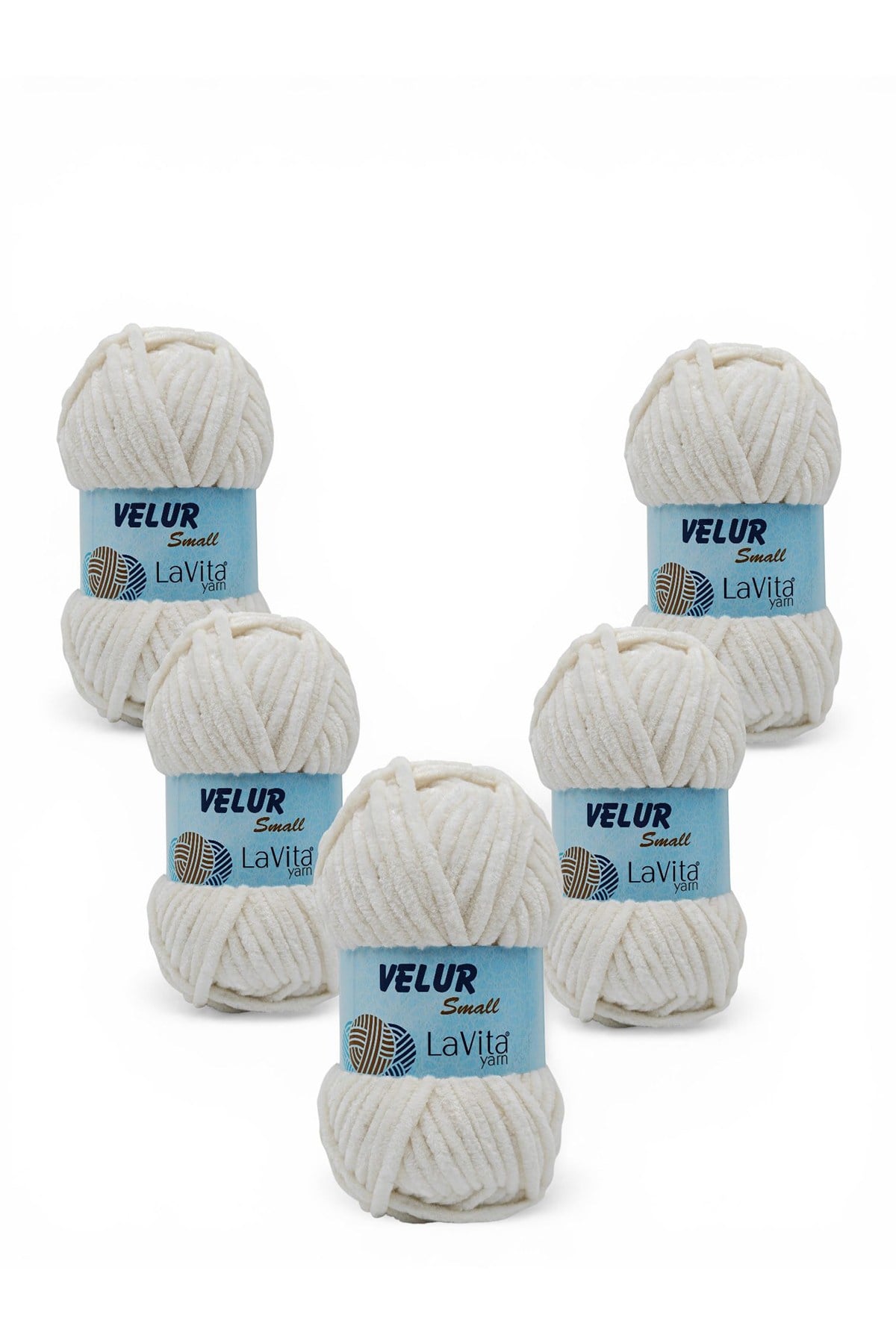 LaVita Velur Small Kadife El Örgü İpi %100 Polyester 250gr 5 ADET (1011 KREM)