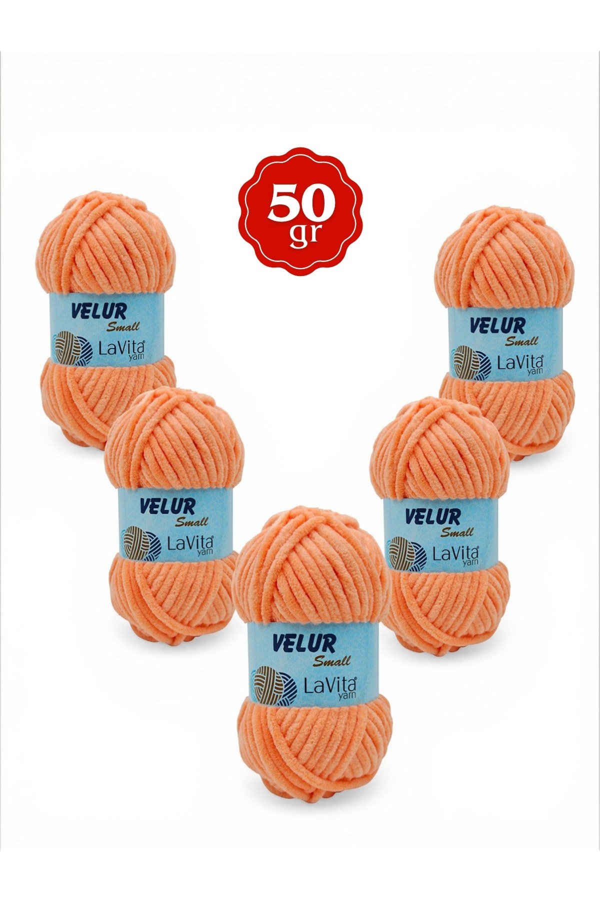 LaVita Velur Small Kadife El Örgü İpi %100 Polyester 250gr 5 ADET (4157 SOMON)