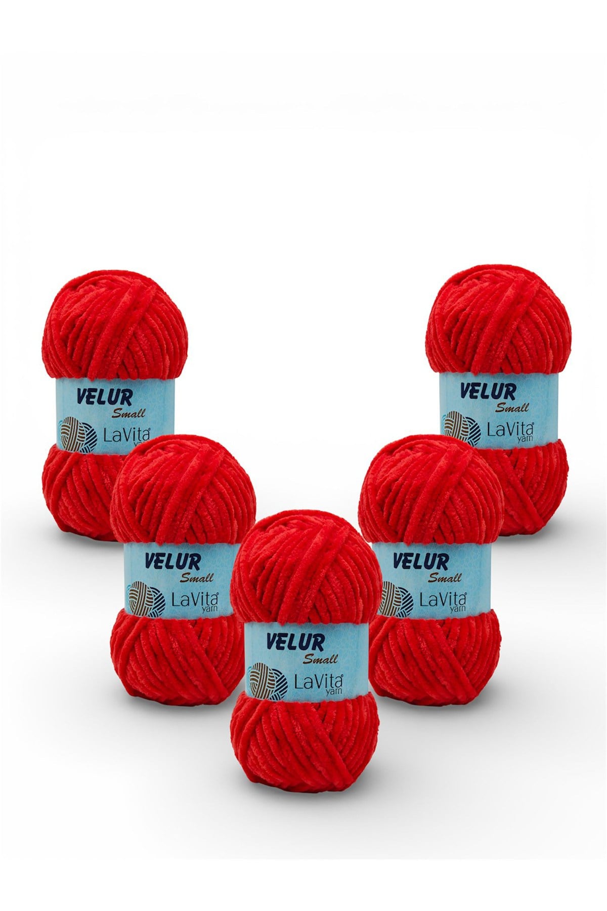LaVita Velur Small Kadife El Örgü İpi %100 Polyester 250gr 5 ADET (2313 NAR ÇİÇEĞİ)