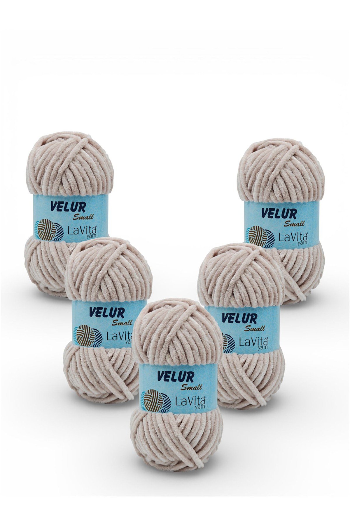 LaVita Velur Small Kadife El Örgü İpi %100 Polyester 250gr 5 ADET (4140 TOZ PEMBE)