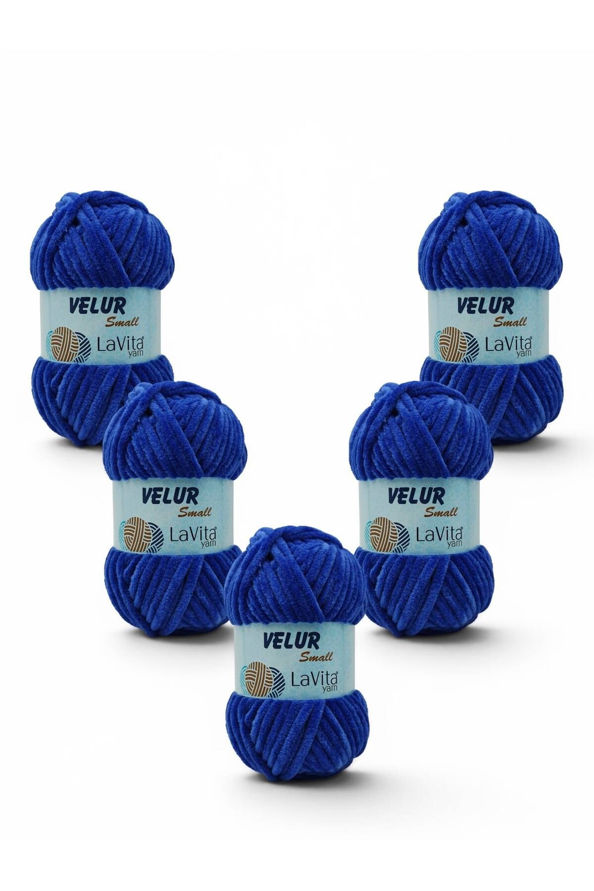LaVita Velur Small Kadife El Örgü İpi %100 Polyester 250gr 5 ADET (5055 KOYU MAVİ)