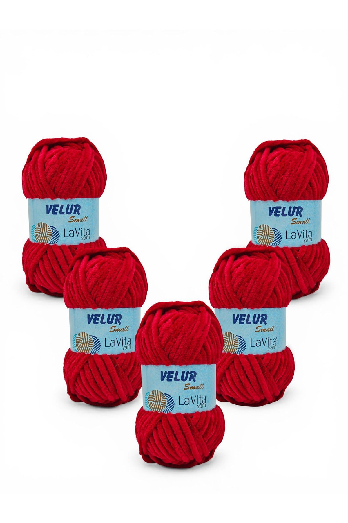 LaVita Velur Small Kadife El Örgü İpi %100 Polyester 250gr 5 ADET (4149 VİŞNE)