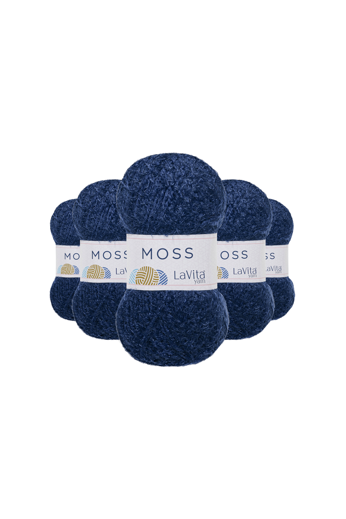 Moss Tüylü El Örgü İpi %45 Polyamid %55 Premium Akrilik 500gr 5 ADET (9818 LACİVERT)