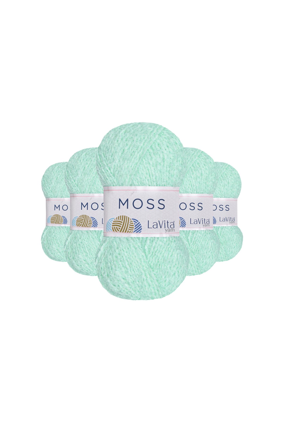Moss Tüylü El Örgü İpi %45 Polyamid %55 Premium Akrilik 500gr 5 ADET (0026 MİNT)