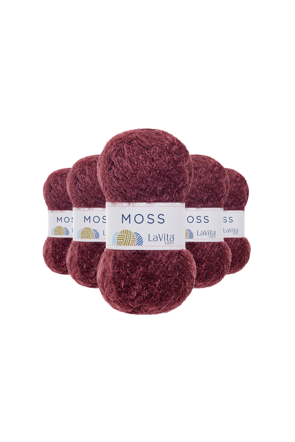 Moss Tüylü El Örgü İpi %45 Polyamid %55 Premium Akrilik 500gr 5 ADET (3214 BORDO)