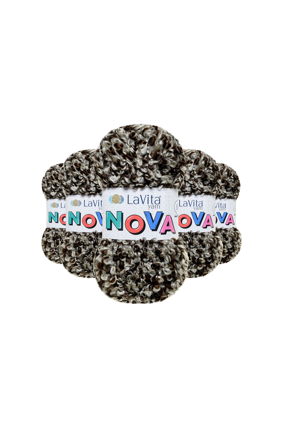 Nova El Örgü İpi %20 Polyester %80 Akrilik 500gr 5 ADET (LN1534 KAHVE TAŞ)