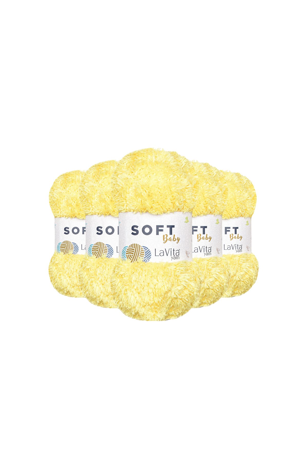 Soft El Örgü İpi %100 Soft Polyester 500gr 5 ADET (2026 K.SARI)