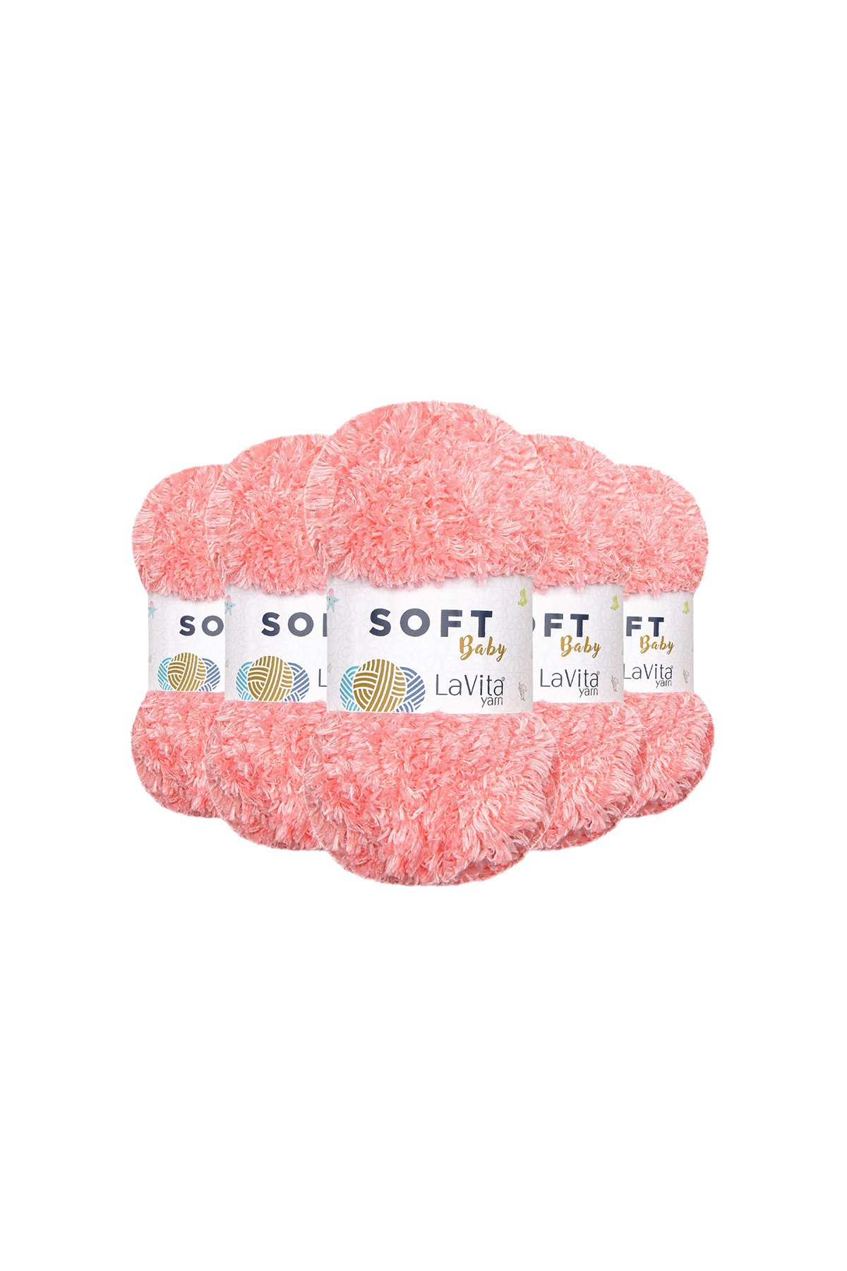 Soft El Örgü İpi %100 Soft Polyester 500gr 5 ADET (4159 PEMBE)