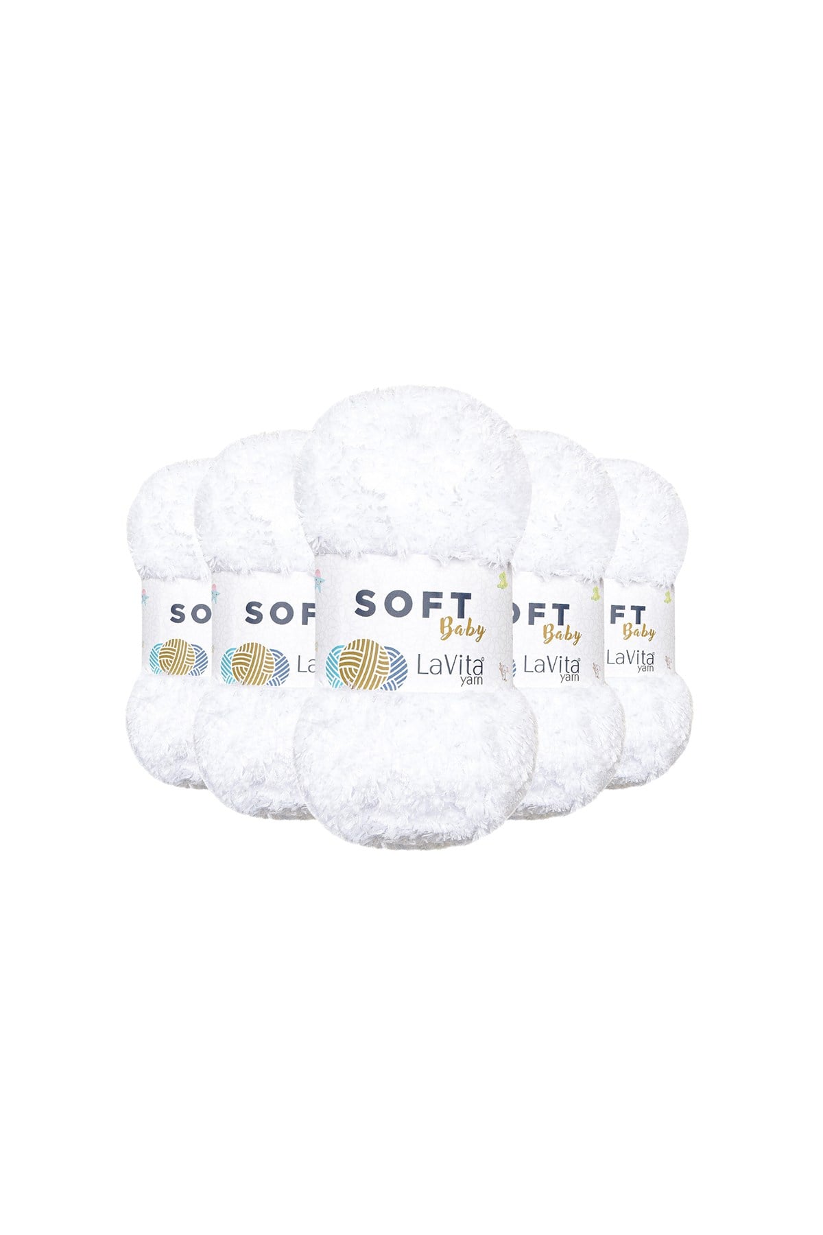 Soft El Örgü İpi %100 Soft Polyester 500gr 5 ADET (1002 OPTİK BEYAZ)
