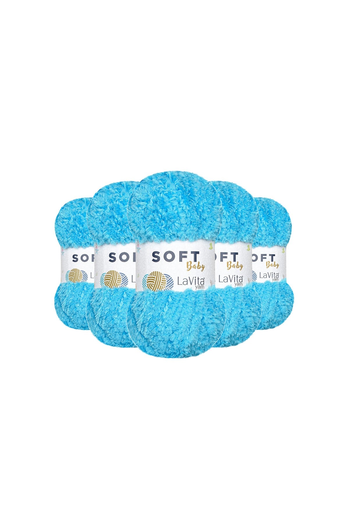 Soft El Örgü İpi %100 Soft Polyester 500gr 5 ADET (5801 TURKUAZ)